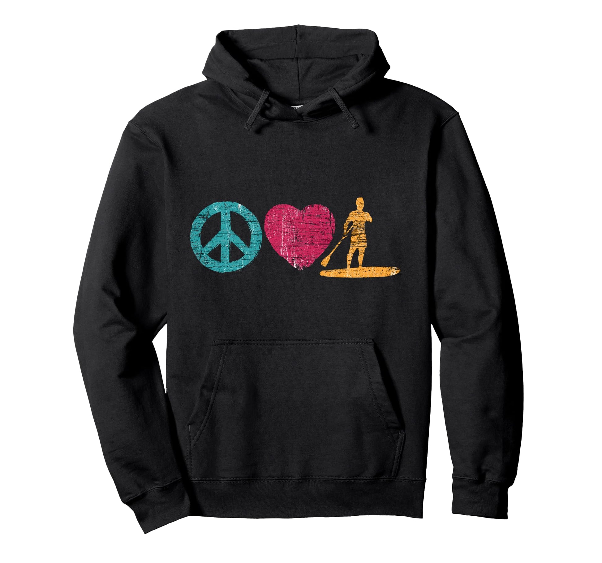 Hippie Paddler Stand Up Hoodie - Custom Art Print for Adults - T-Shirt, Sweatshirt, Hoodie
