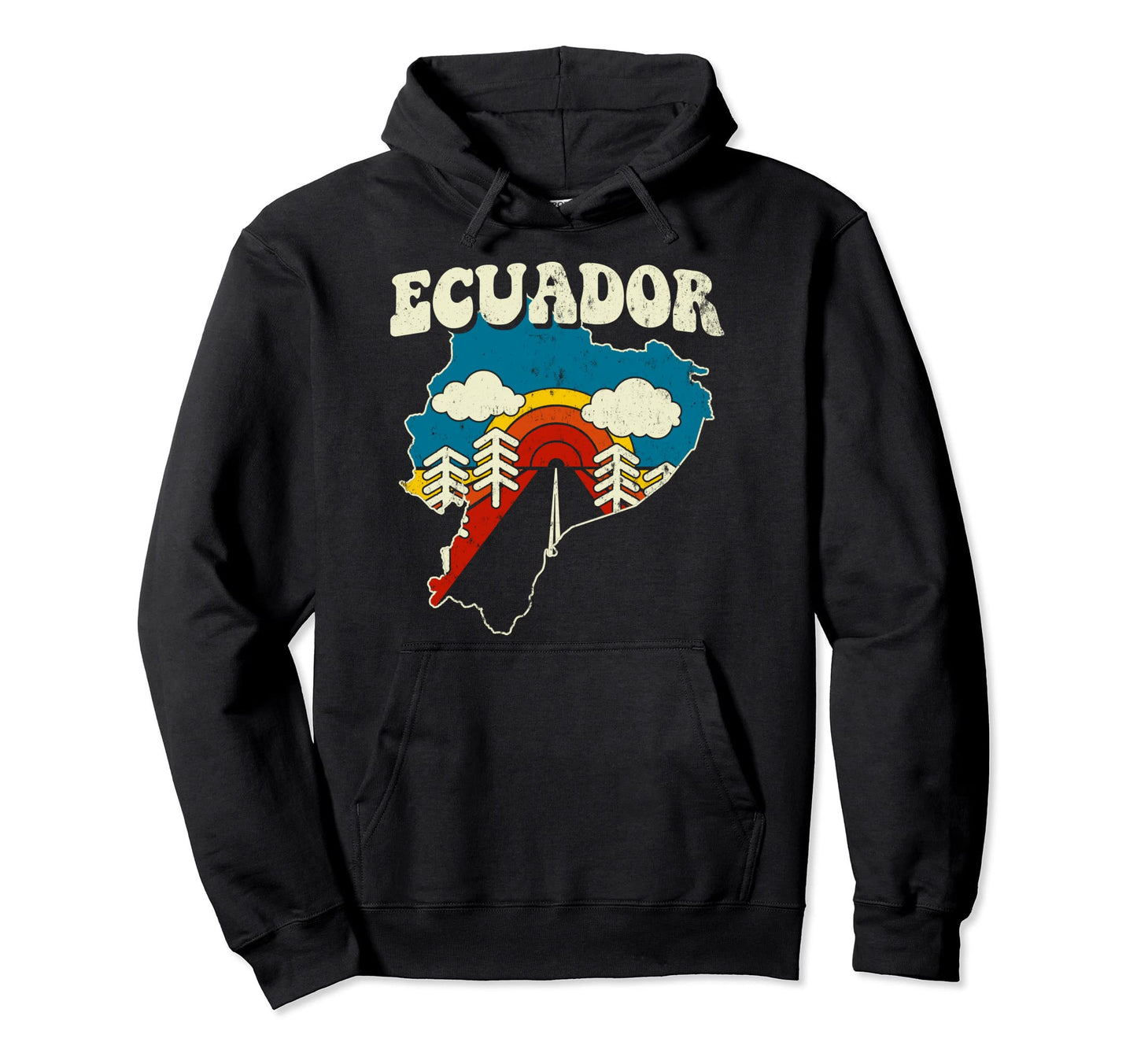 Ecuador Ecuadorian Country Rainbow Hoodie - Fun Novelty Design for Adults - T-Shirt, Sweatshirt, Hoodie