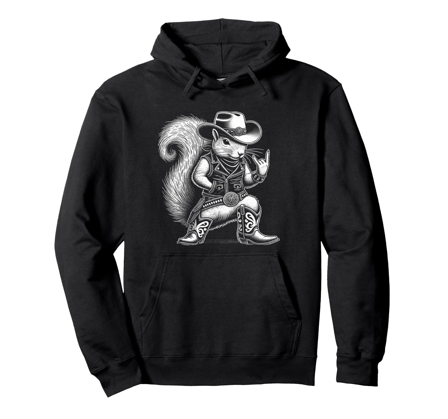 Squirrel Cowboy Cowgirl Western Hoodie - Streetwear Style Men Women - T-Shirt, Sweatshirt, Hoodie