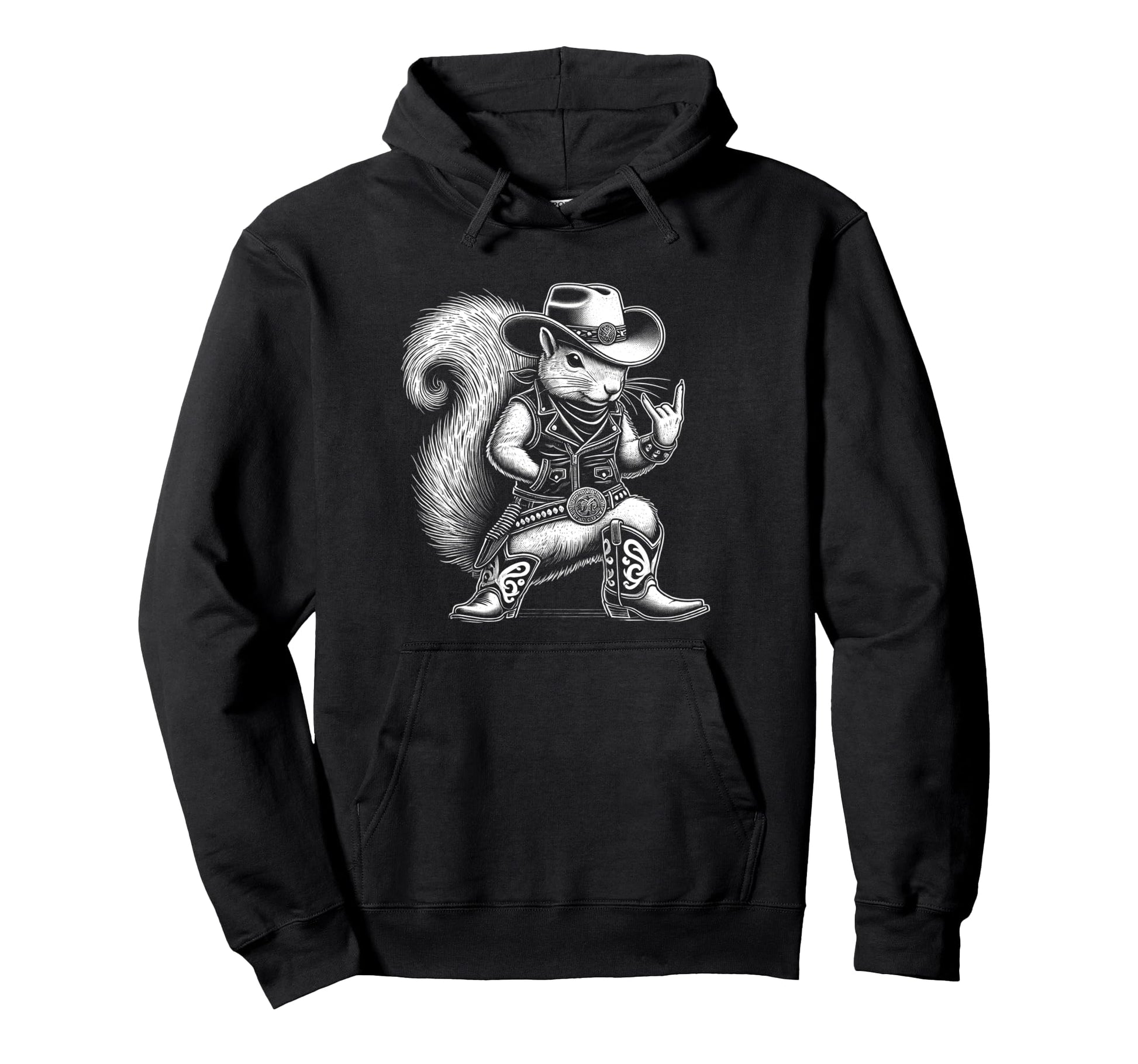 Squirrel Cowboy Cowgirl Western Hoodie - Streetwear Style Men Women - T-Shirt, Sweatshirt, Hoodie