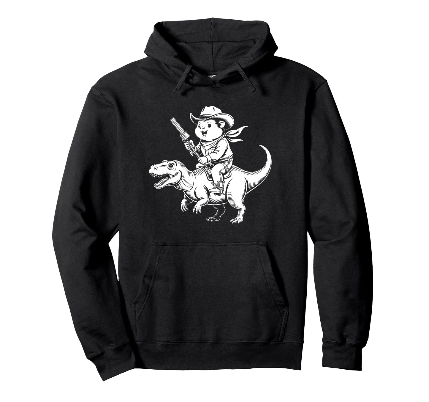 Guinea Pig Cowboy Dinosaur Hoodie - Fun Novelty Design for Adults - T-Shirt, Sweatshirt, Hoodie