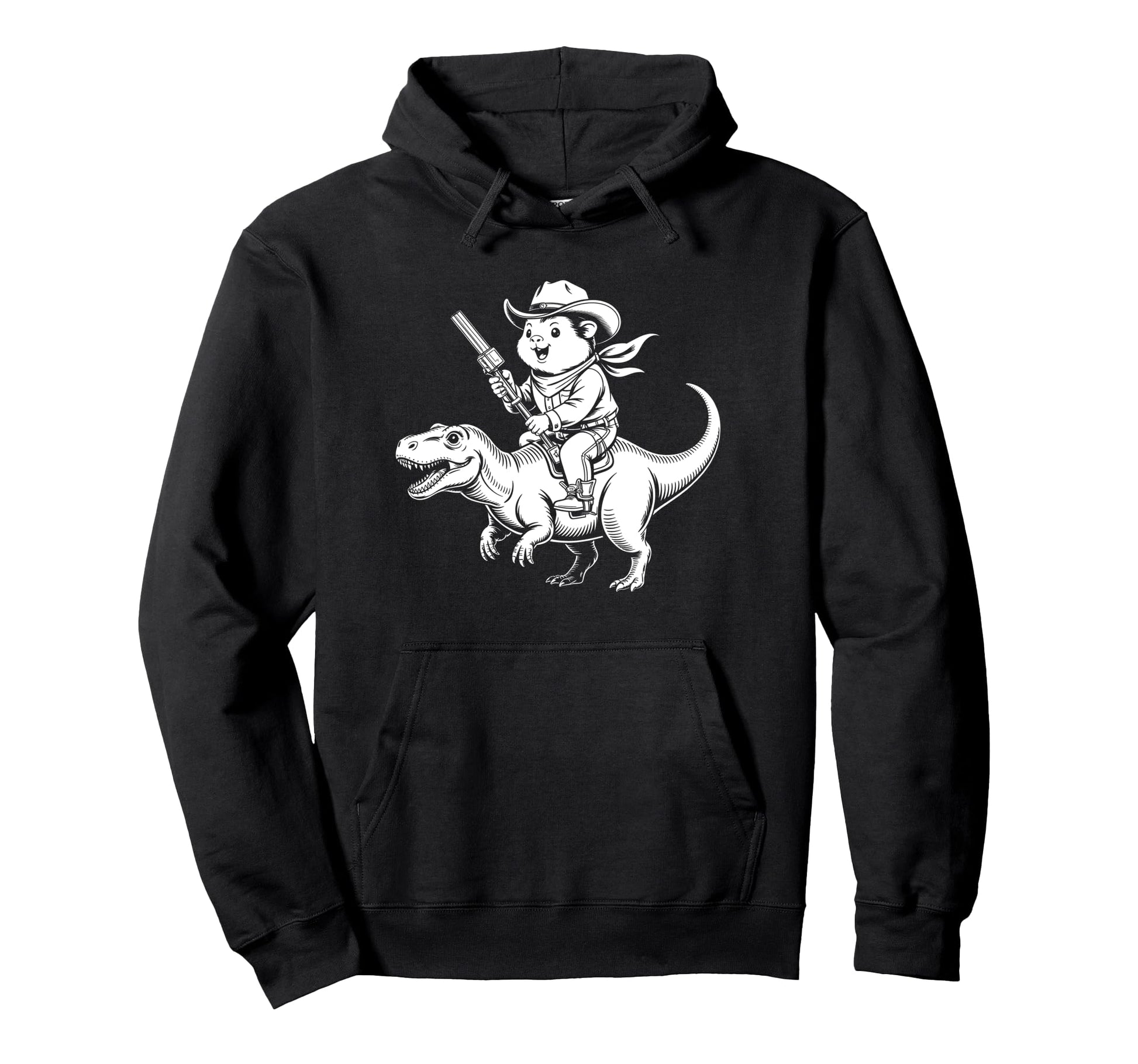 Guinea Pig Cowboy Dinosaur Hoodie - Fun Novelty Design for Adults - T-Shirt, Sweatshirt, Hoodie