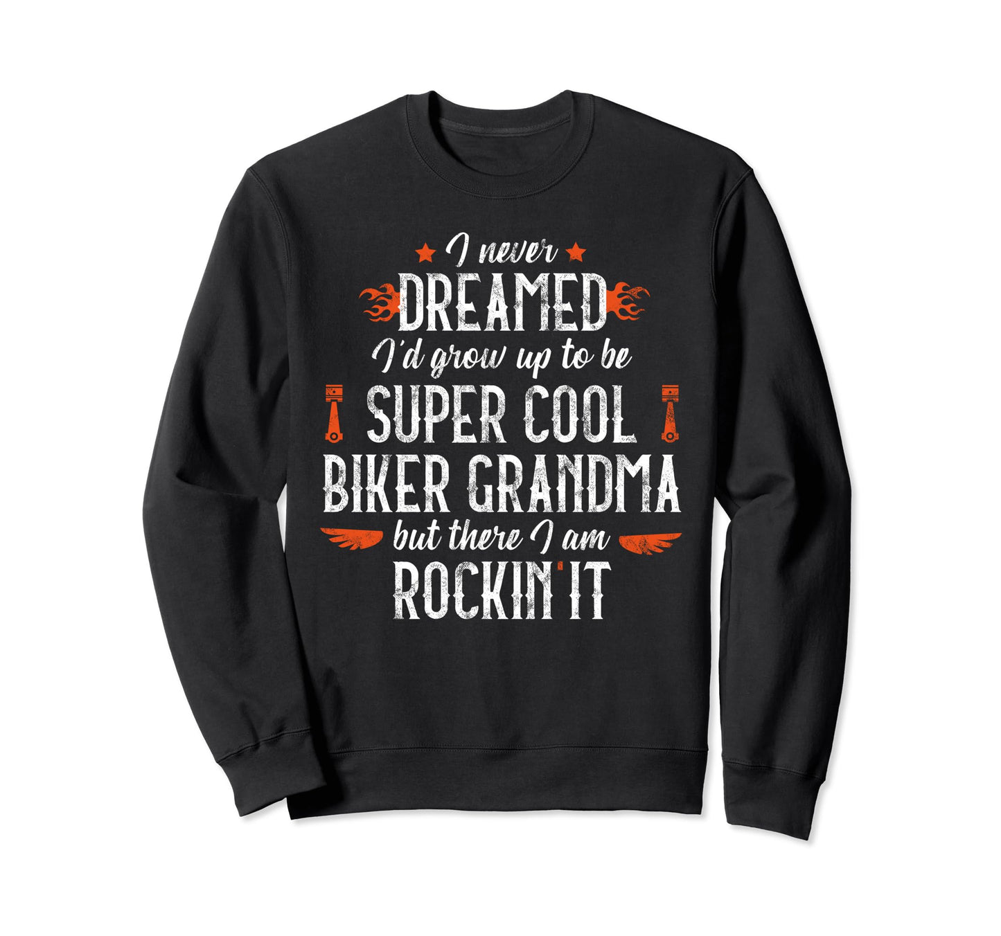 Motorcycle Grandma Biker Grandmother Sweatshirt - Minimalist Print Unisex - T-Shirt, Sweatshirt, Hoodie