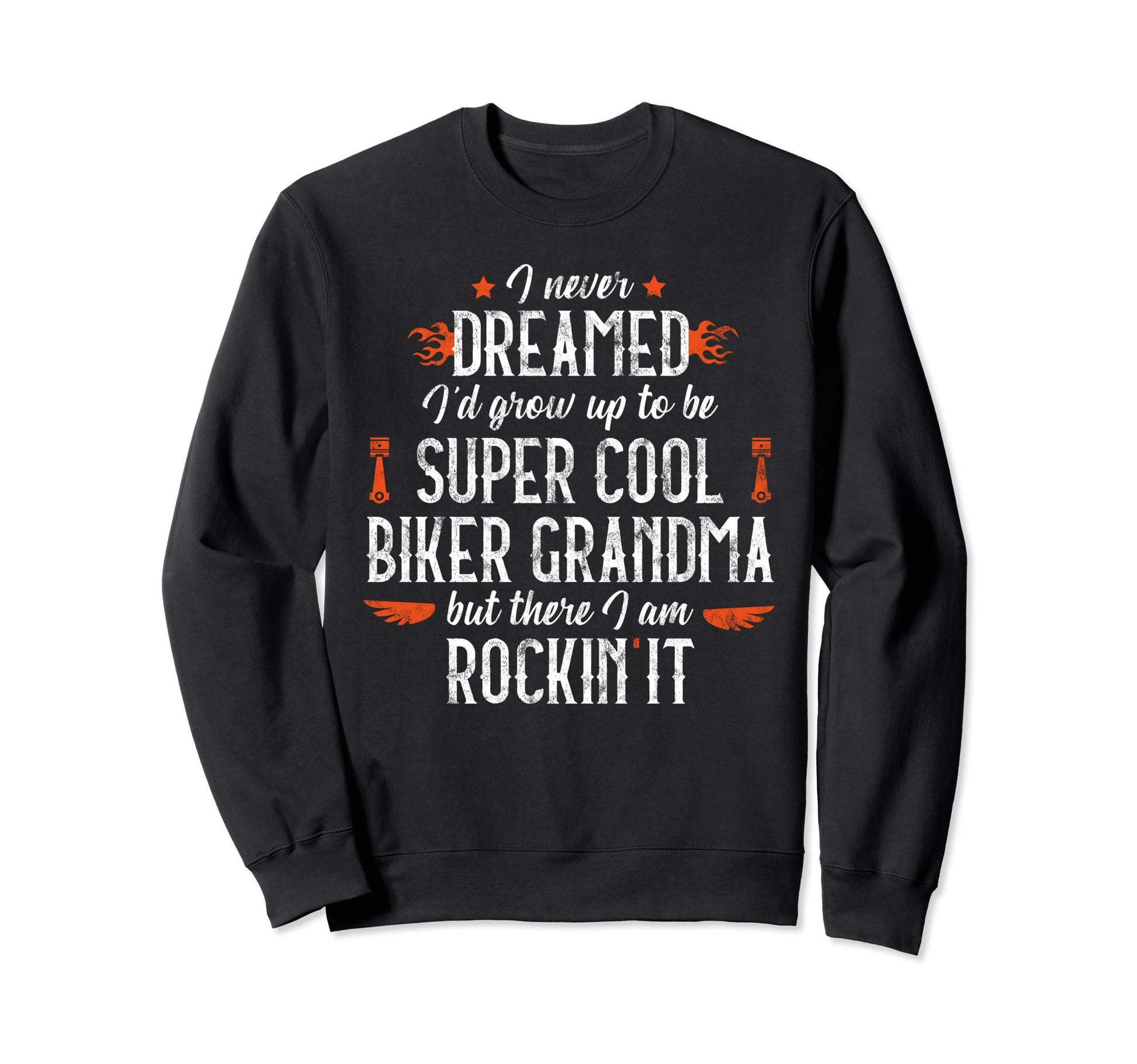 Motorcycle Grandma Biker Grandmother Sweatshirt - Minimalist Print Unisex - T-Shirt, Sweatshirt, Hoodie