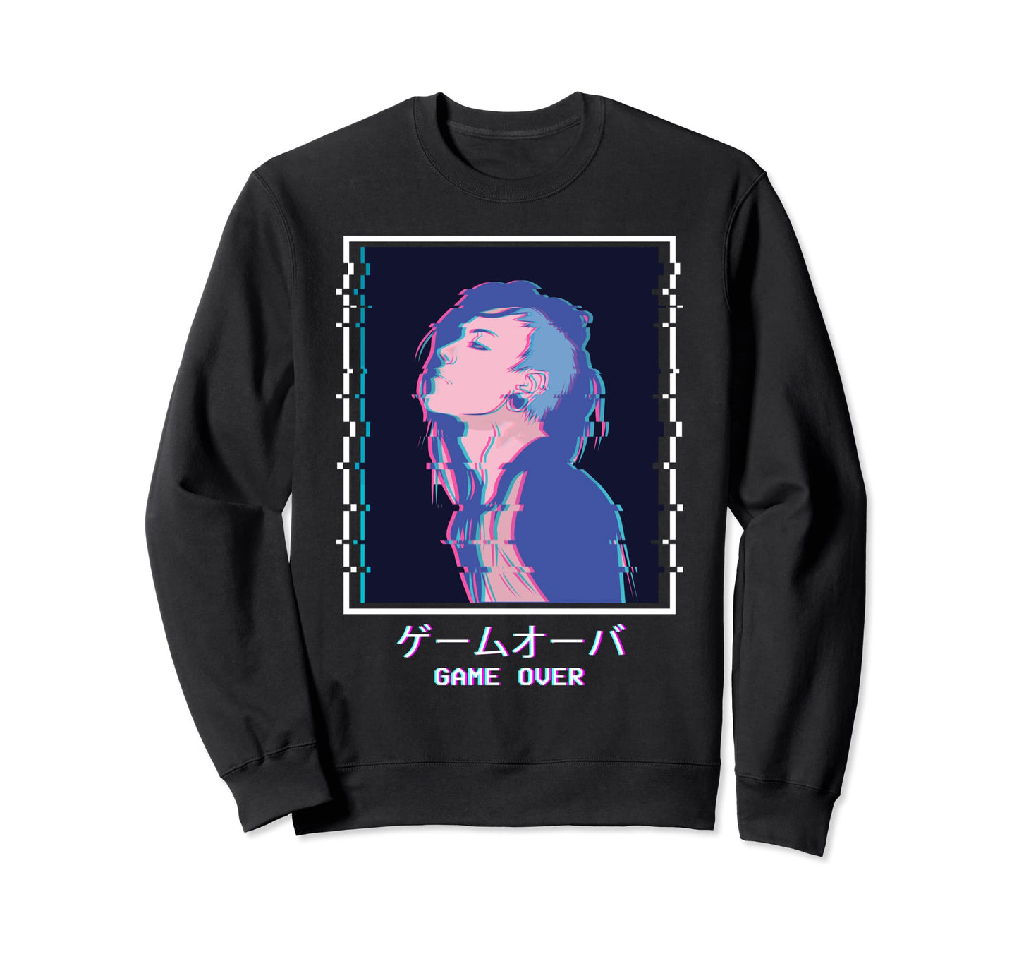 Game Over Anime Punk Emo Sad Sweatshirt - Streetwear Style Men Women - T-Shirt, Sweatshirt, Hoodie