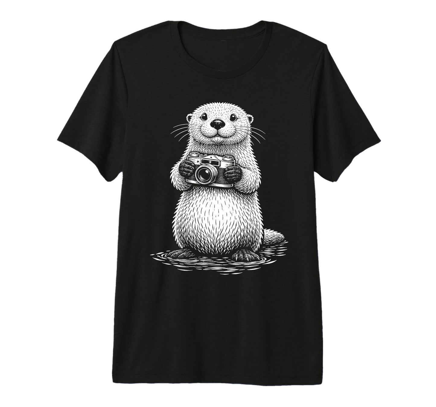 Sea Otter Photographer Camera T-Shirt - Casual Everyday Wear Unisex - T-Shirt, Sweatshirt, Hoodie