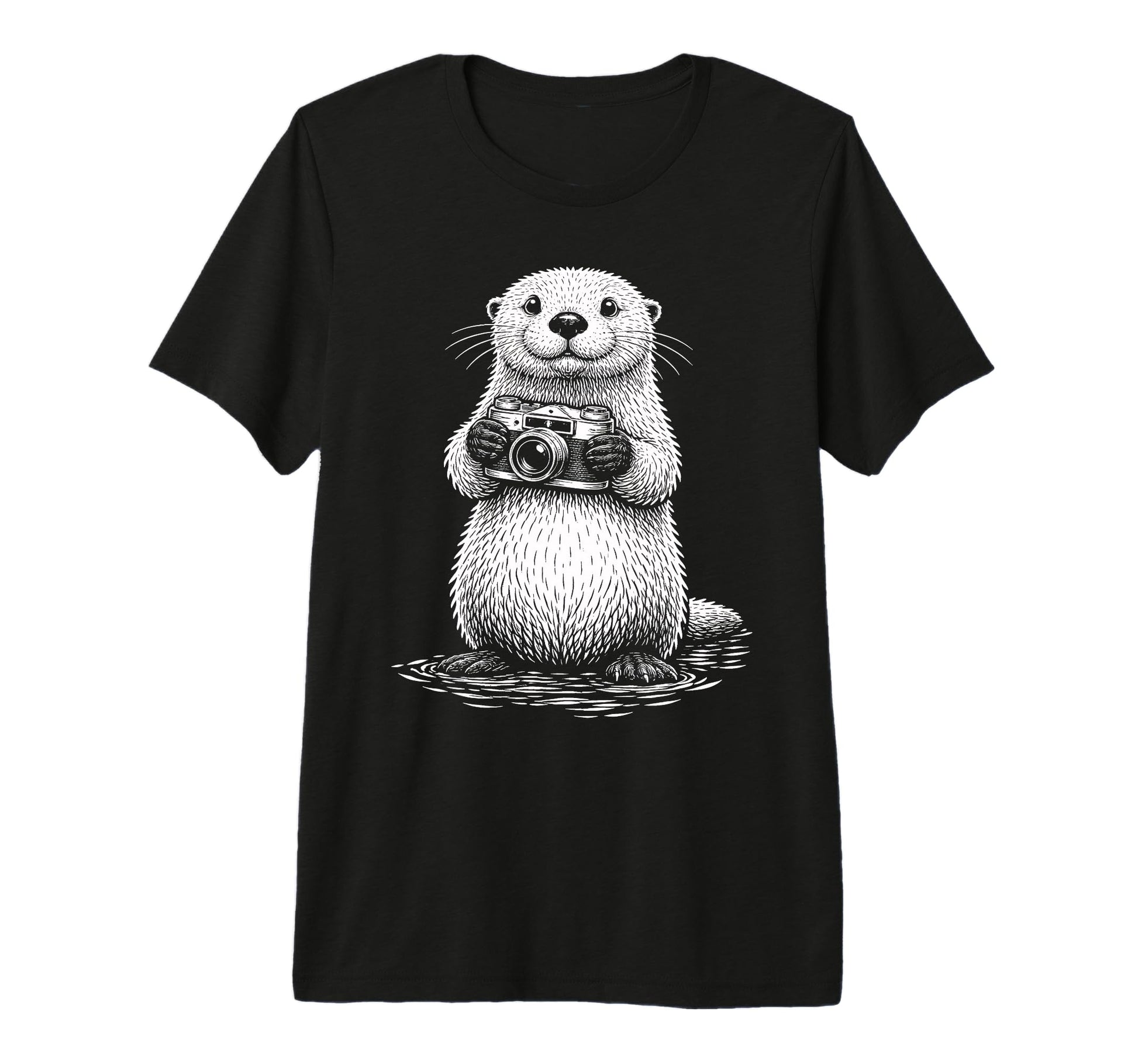 Sea Otter Photographer Camera T-Shirt - Casual Everyday Wear Unisex - T-Shirt, Sweatshirt, Hoodie