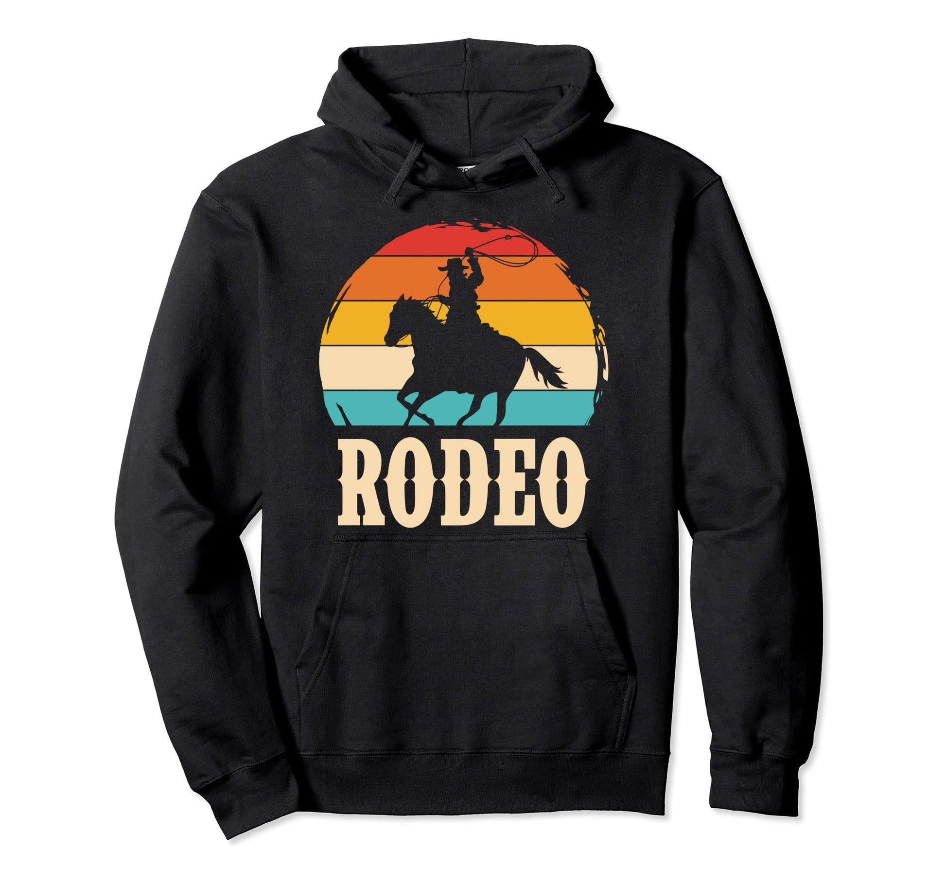 Sunset Rodeo Cowboy Team Roping Hoodie - Casual Everyday Wear for Adults - T-Shirt, Sweatshirt, Hoodie