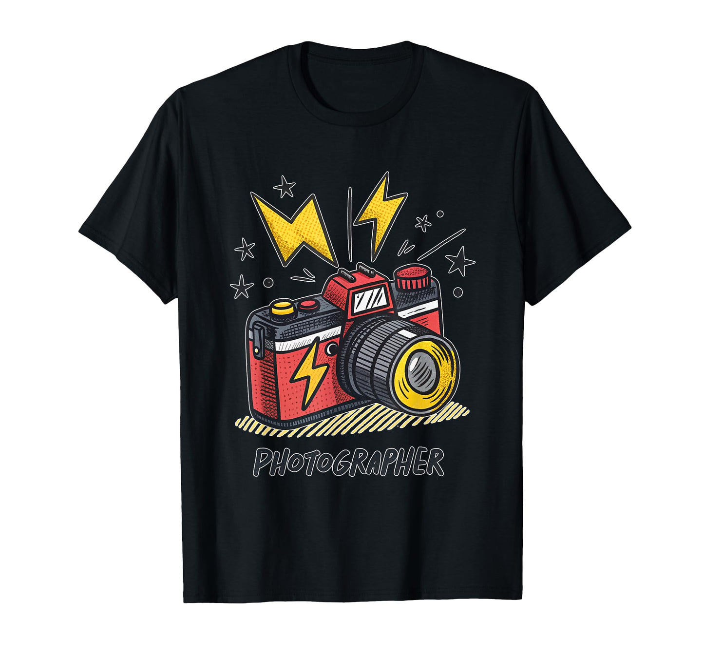 Photographer Camera Lightning T-Shirt - Casual Everyday Wear for Adults - T-Shirt, Sweatshirt, Hoodie