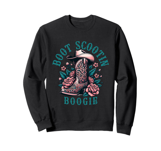 Boot Scootin Boogie Western Cowboys Sweatshirt - Minimalist Print Unisex - T-Shirt, Sweatshirt, Hoodie