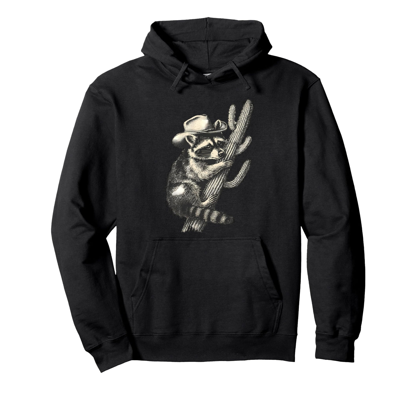 Raccoon Cowboy Trash Panda Cowgirl Hoodie - Unique Graphic Men Women - T-Shirt, Sweatshirt, Hoodie