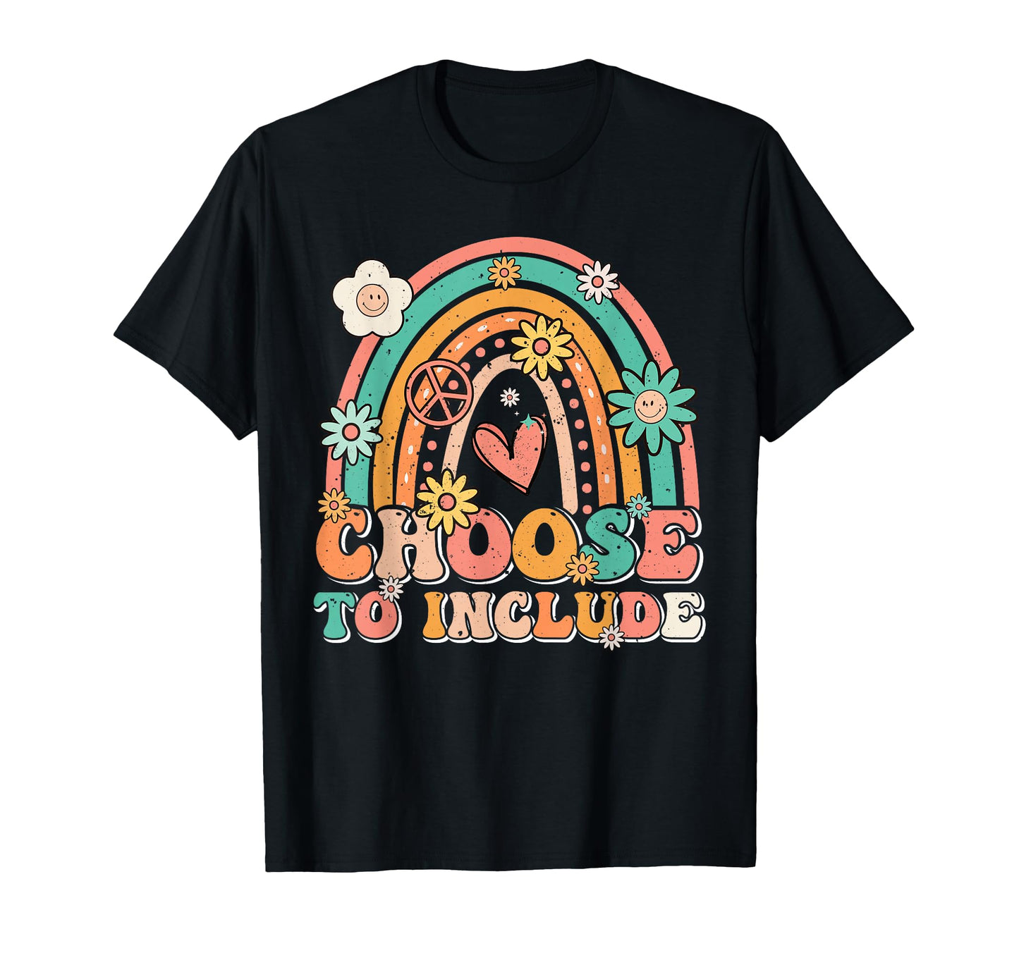 Choose To Include Rainbow Groovy T-Shirt - Minimalist Print for Adults - T-Shirt, Sweatshirt, Hoodie