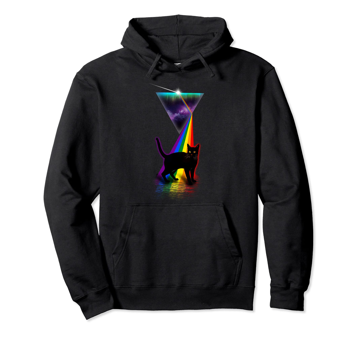 Prism Black Cat Hoodie - Fun Novelty Design Men Women - T-Shirt, Sweatshirt, Hoodie