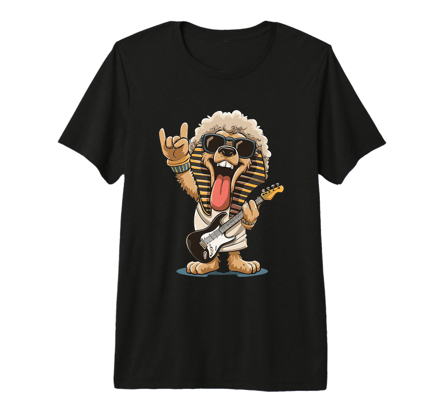 Funny Rock Dog Egyptian Theme Music T-Shirt - Graphic Print Men Women - T-Shirt, Sweatshirt, Hoodie