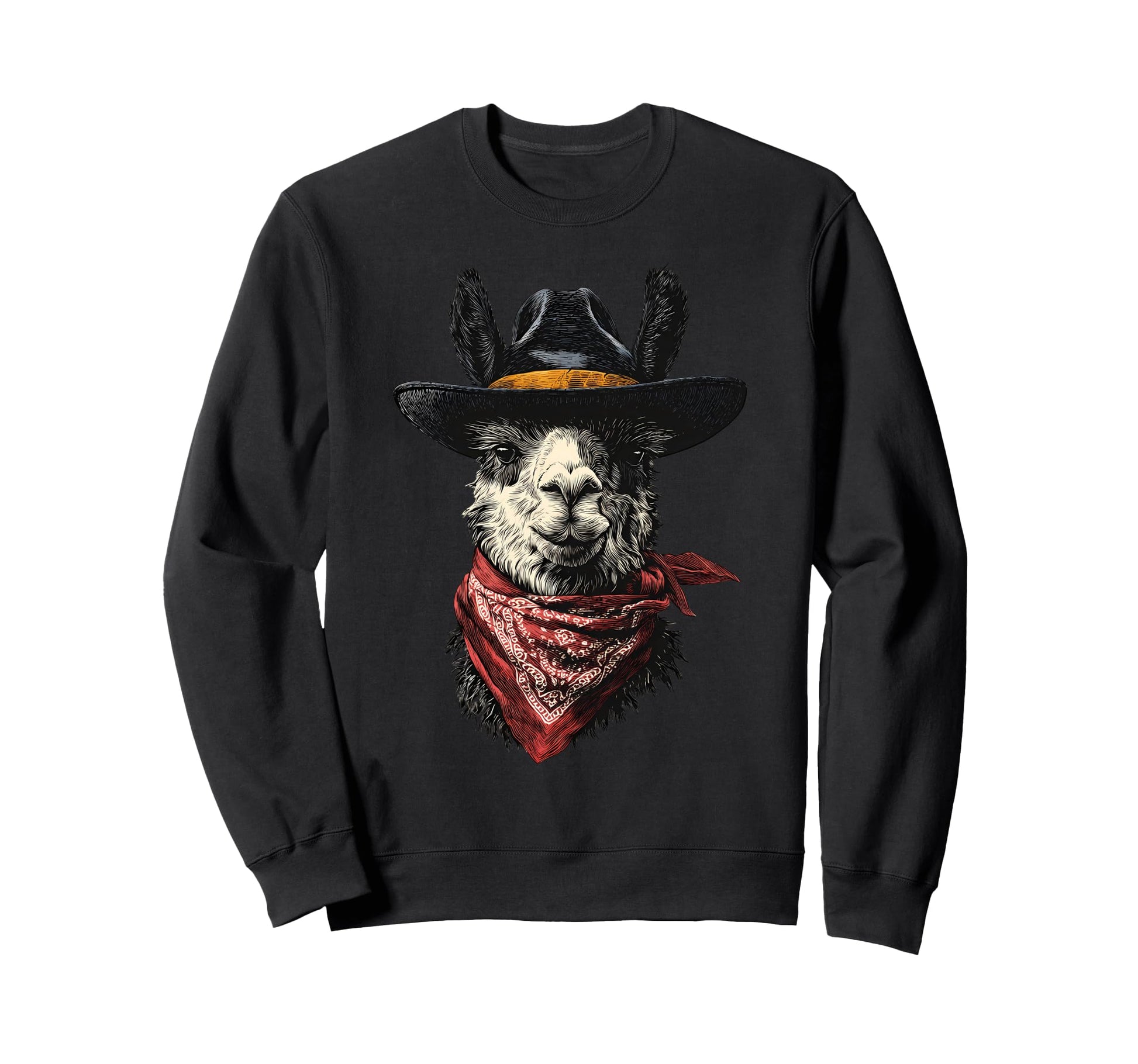 Country Cowboy Llama Rodeo Cowgirl Sweatshirt - Fun Novelty Design Unisex - T-Shirt, Sweatshirt, Hoodie