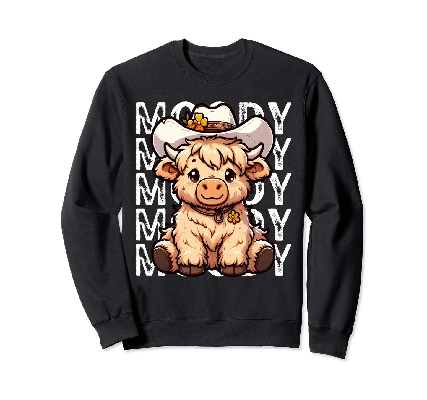 Moody Cowboy Hat Western Country Sweatshirt - Casual Everyday Wear Unisex - T-Shirt, Sweatshirt, Hoodie