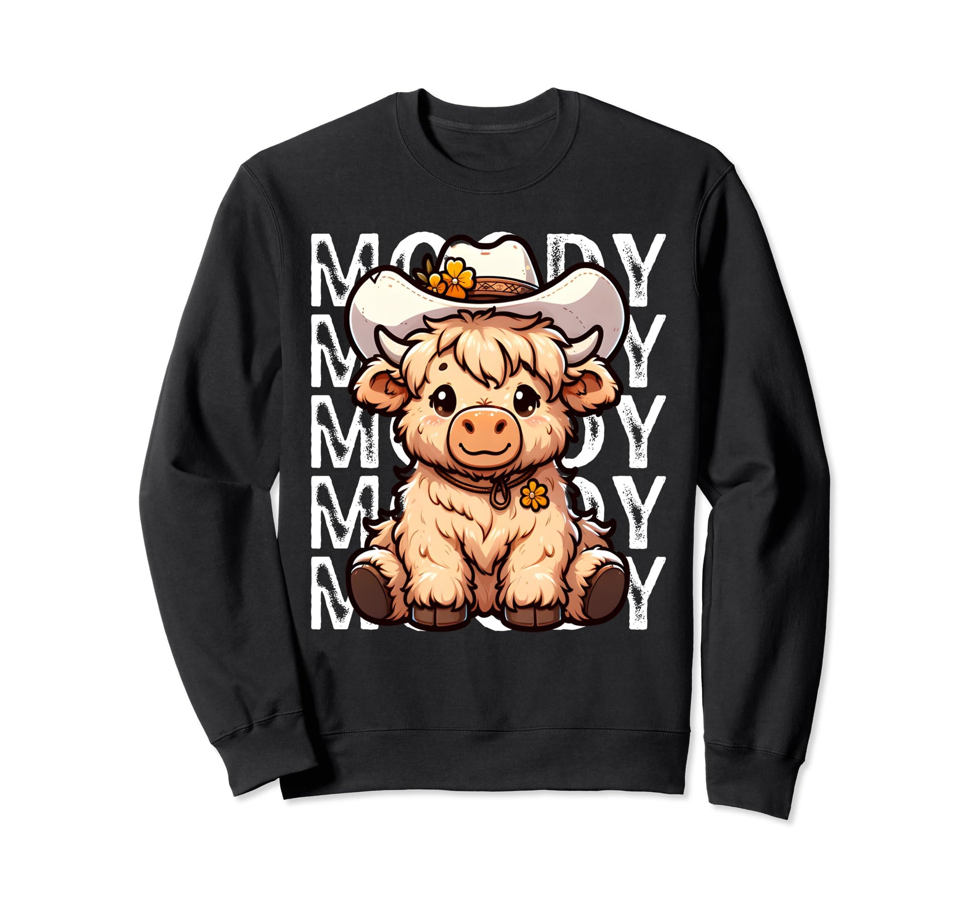 Moody Cowboy Hat Western Country Sweatshirt - Casual Everyday Wear Unisex - T-Shirt, Sweatshirt, Hoodie