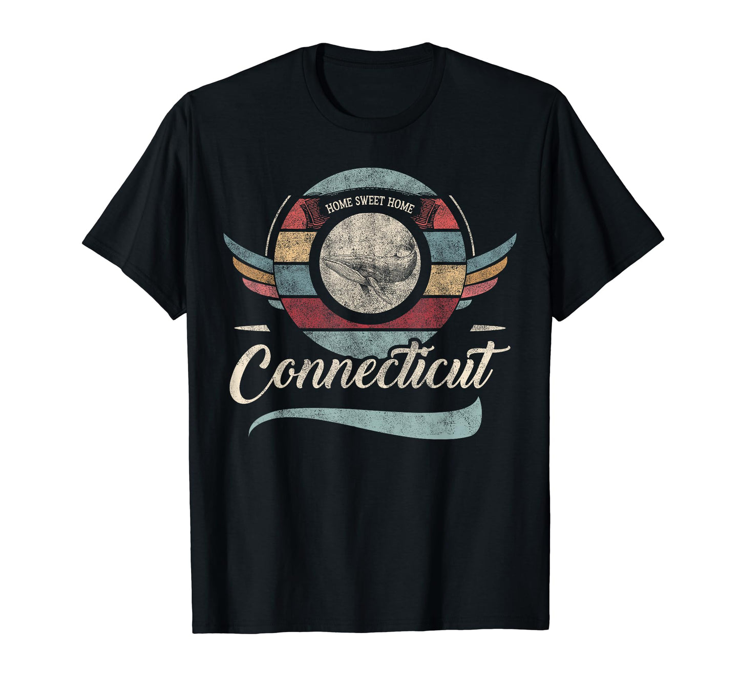 Connecticut State Whale Sweet Home T-Shirt - Custom Art Print for Adults - T-Shirt, Sweatshirt, Hoodie