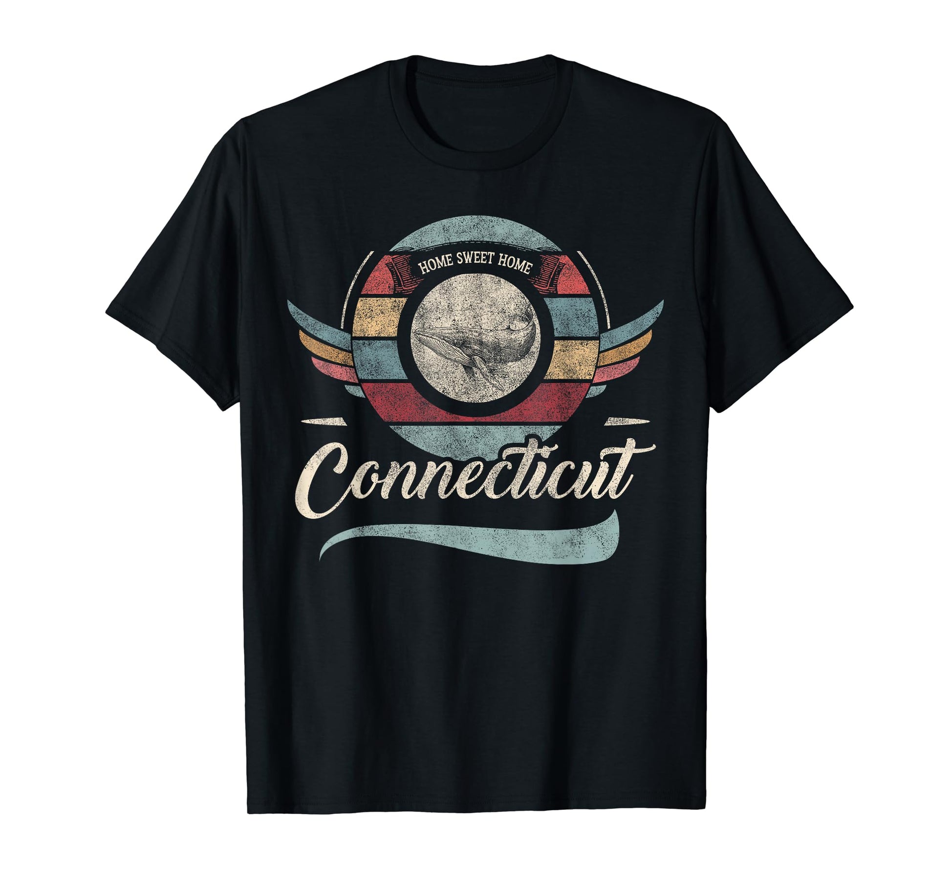Connecticut State Whale Sweet Home T-Shirt - Custom Art Print for Adults - T-Shirt, Sweatshirt, Hoodie