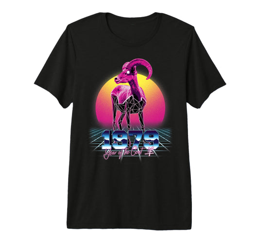 1979 Year Goat 80S Chinese Zodiac T-Shirt - Fun Novelty Design for Adults - T-Shirt, Sweatshirt, Hoodie