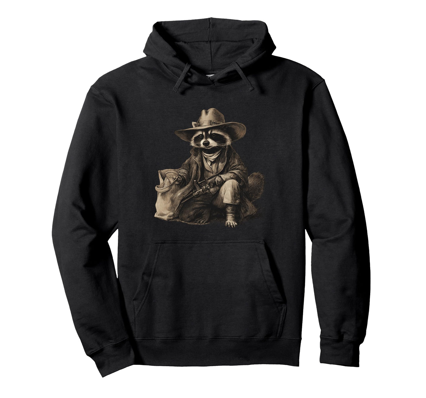 Raccoon Cowboy Trash Panda Cowgirl Hoodie - Trendy Graphic Men Women - T-Shirt, Sweatshirt, Hoodie