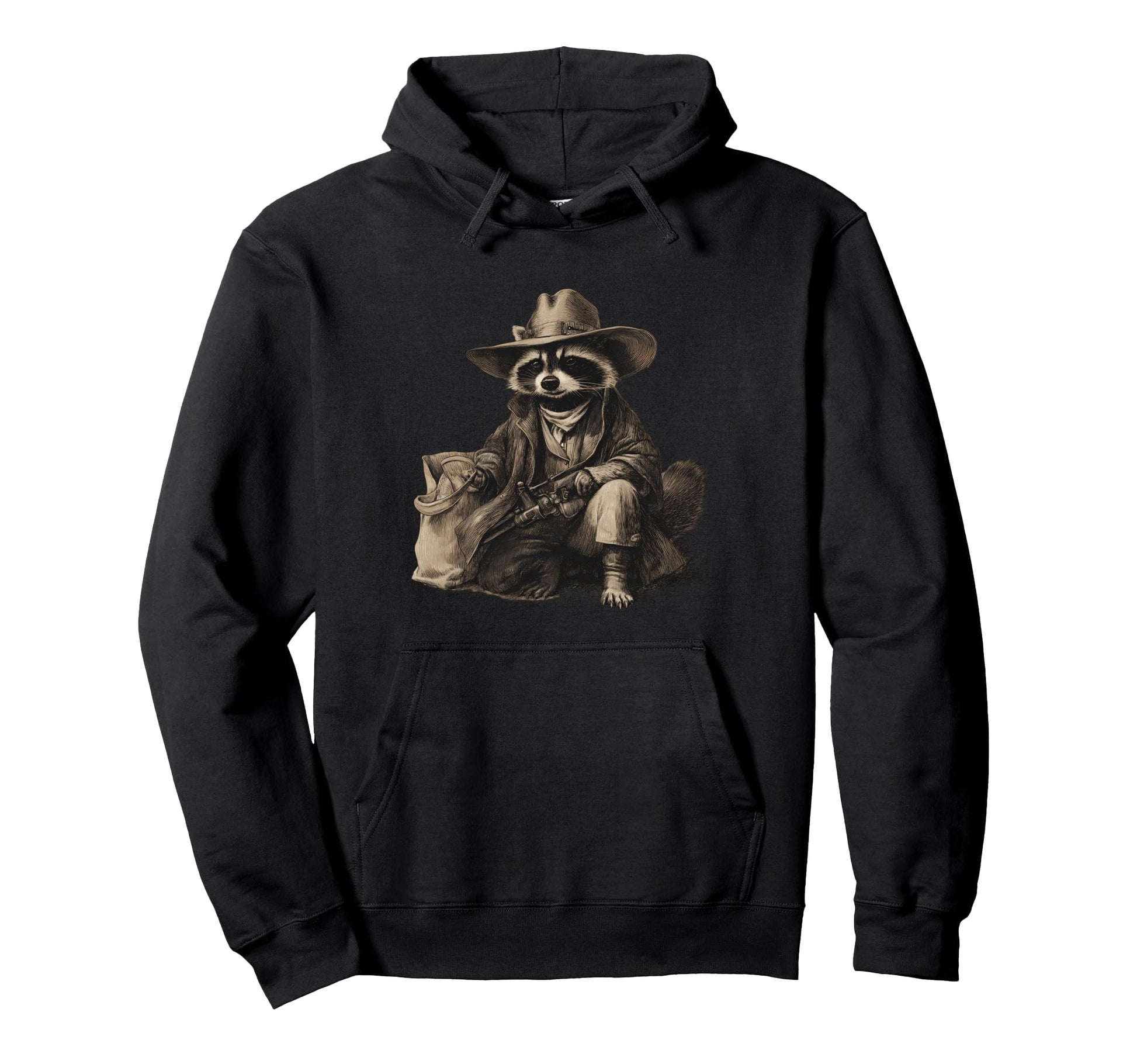 Raccoon Cowboy Trash Panda Cowgirl Hoodie - Trendy Graphic Men Women - T-Shirt, Sweatshirt, Hoodie
