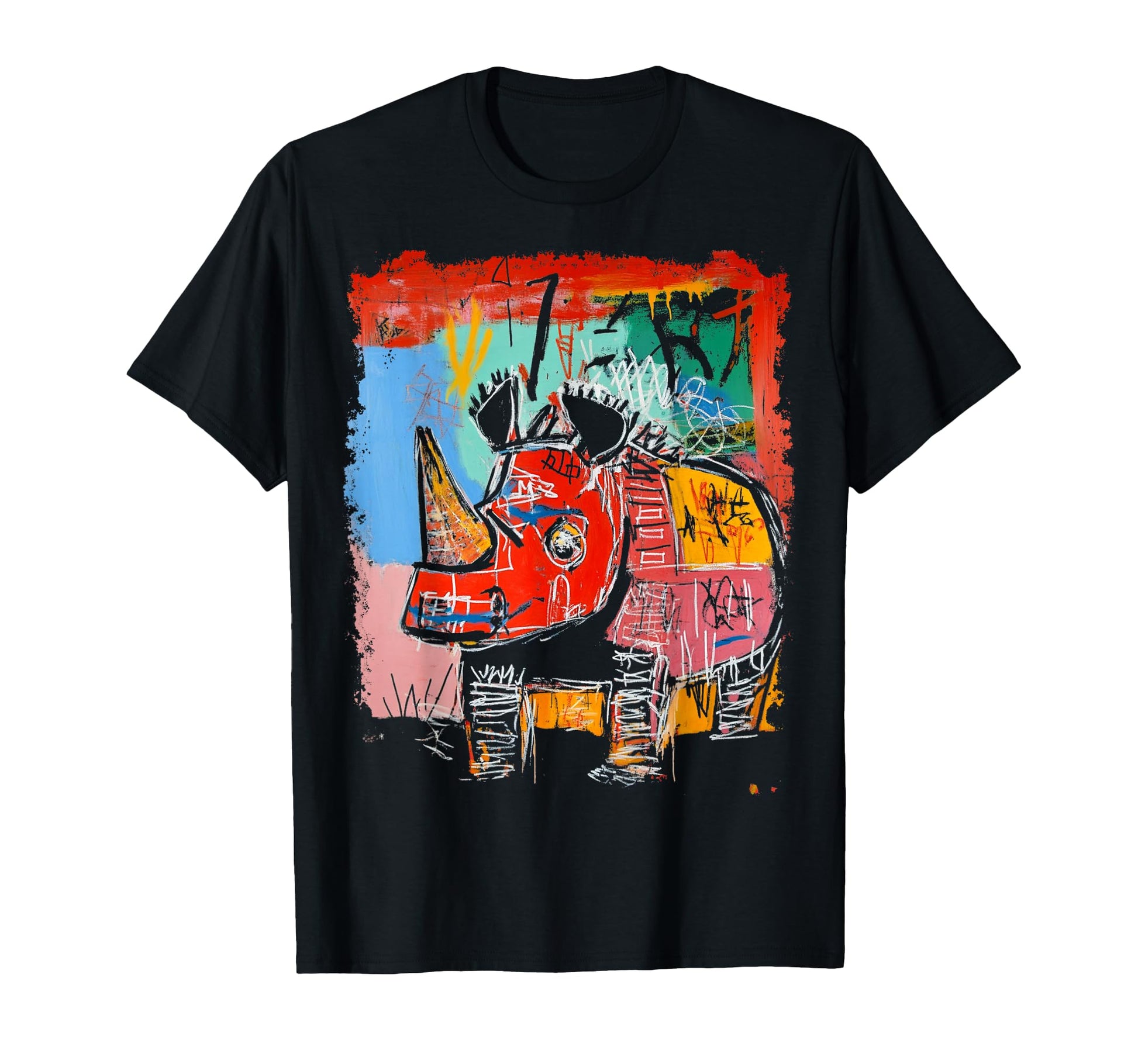Animal Rhinoceros 90S Graffiti T-Shirt - Minimalist Print for Adults - T-Shirt, Sweatshirt, Hoodie