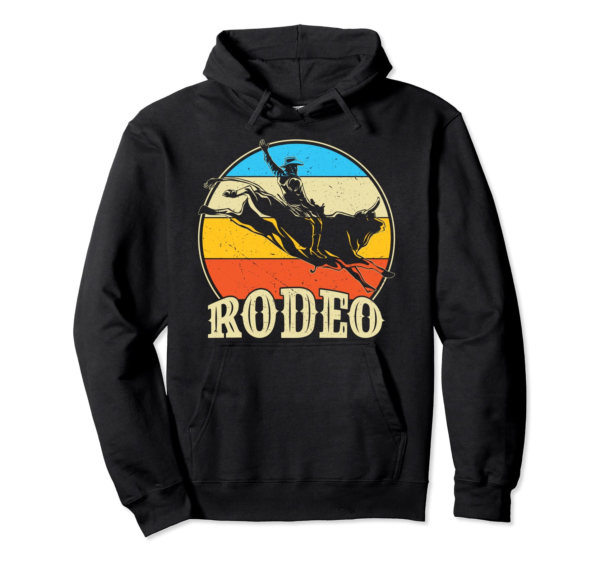 Rodeo Bull Riding Western Cowboy Ranch Hoodie - Unique Graphic Men Women - T-Shirt, Sweatshirt, Hoodie