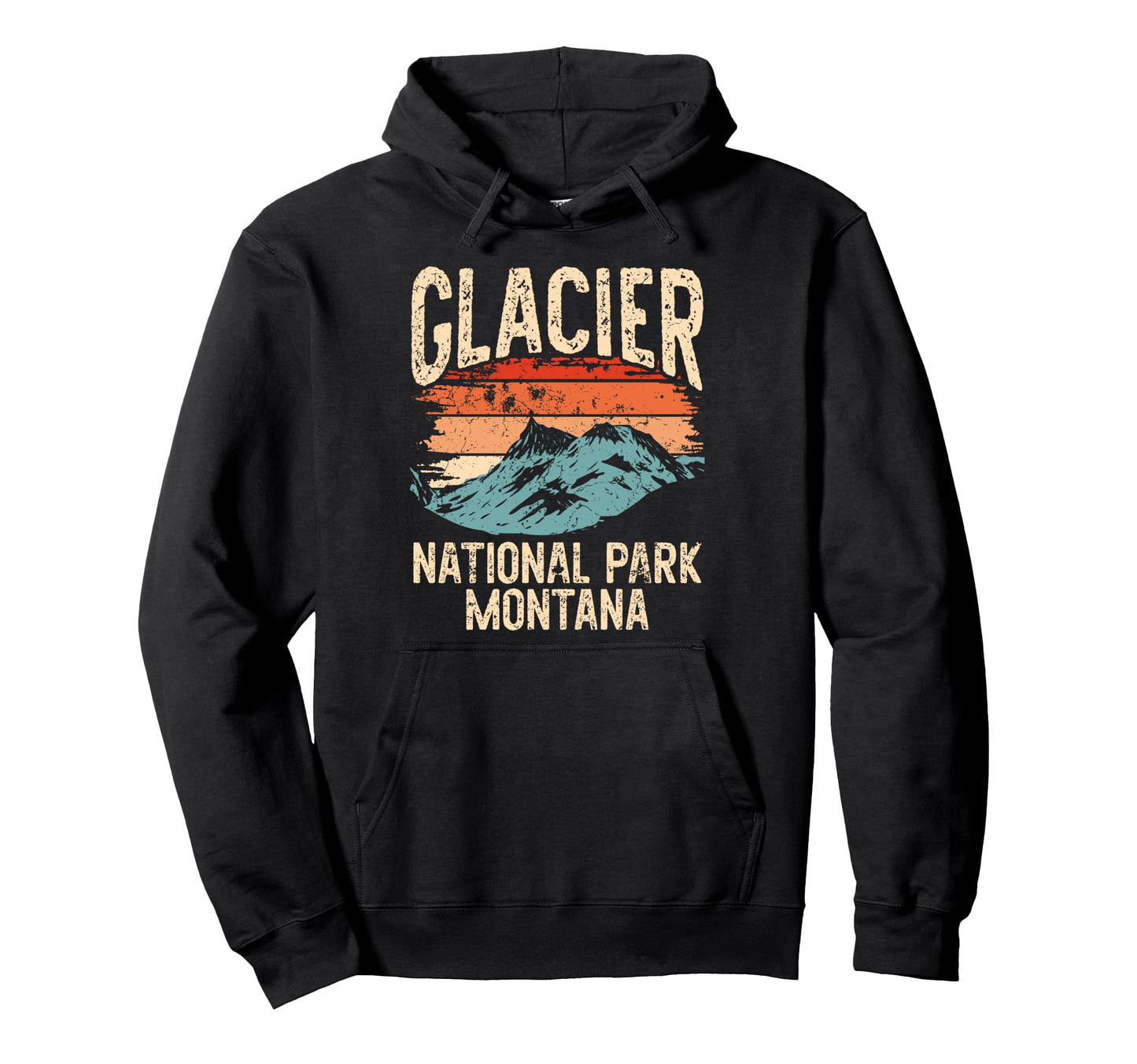 Sunset Glacier National Park Montana Hoodie - Trendy Graphic Men Women - T-Shirt, Sweatshirt, Hoodie