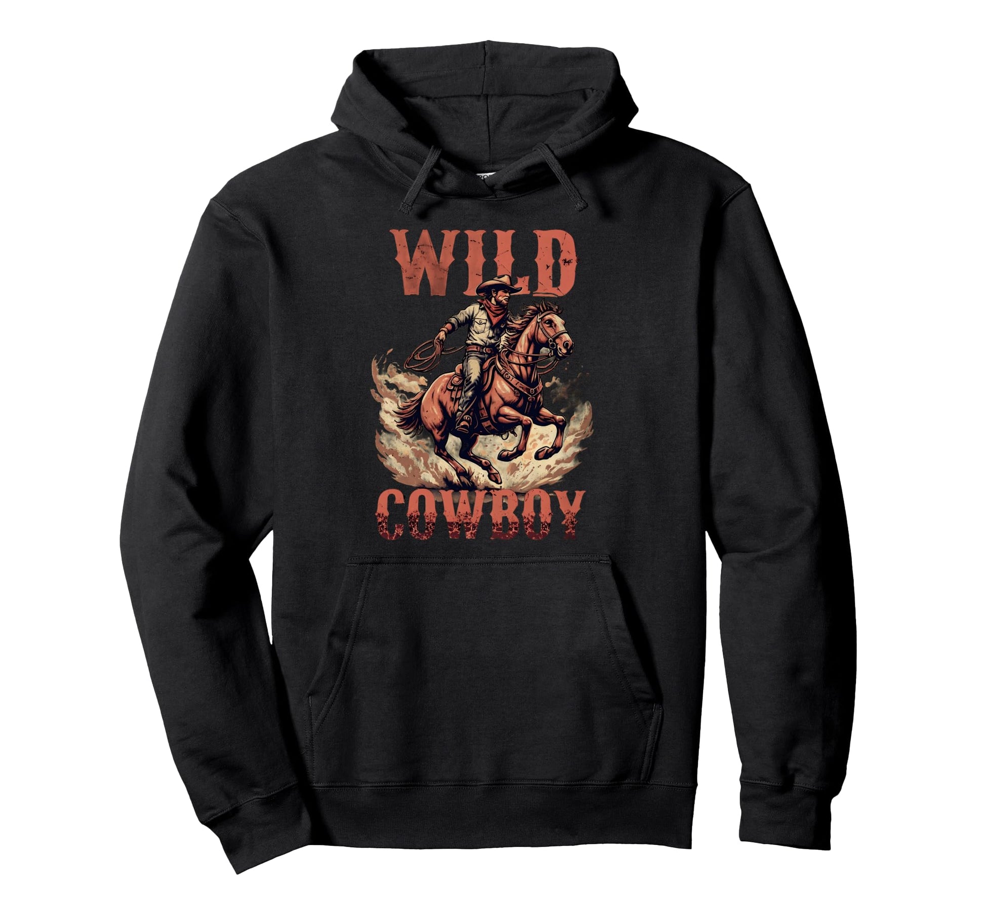 Wild Cowboy Horse Western Southern Hoodie - Novelty Apparel for Adults - T-Shirt, Sweatshirt, Hoodie