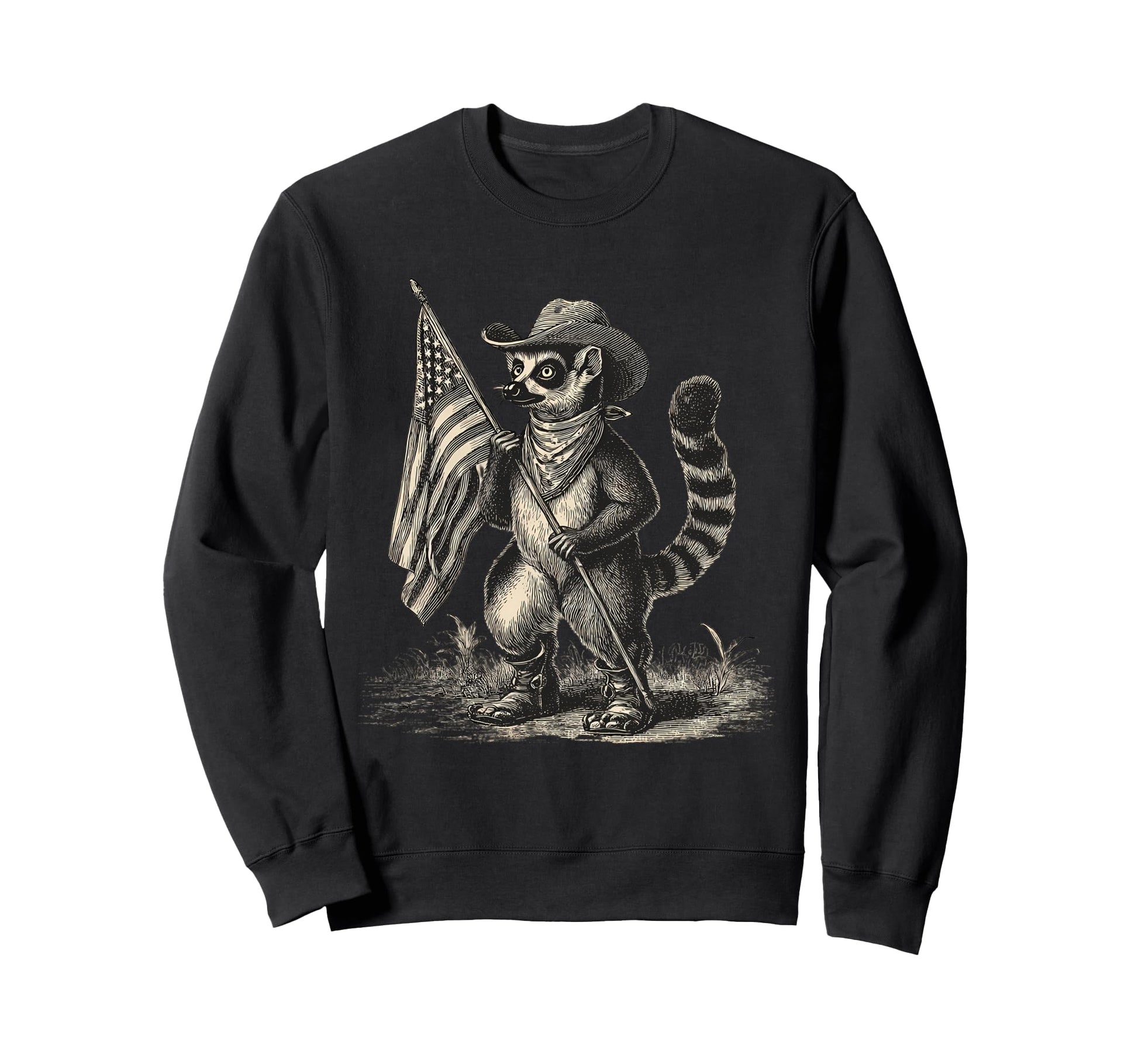 Lemur Cowboy Rodeo Cowgirl Western Sweatshirt - Custom Art Print Unisex - T-Shirt, Sweatshirt, Hoodie