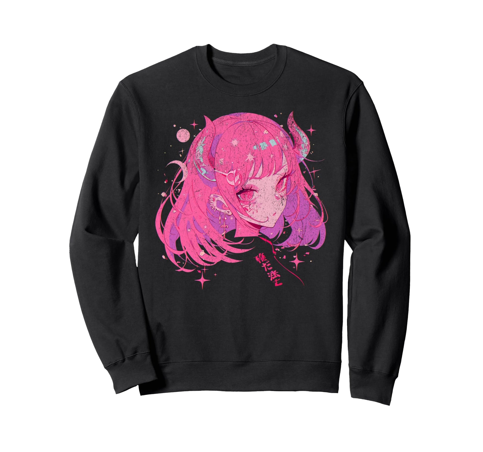 Goth Grunge Demon Anime Waifu Sweatshirt - Minimalist Print Men Women - T-Shirt, Sweatshirt, Hoodie