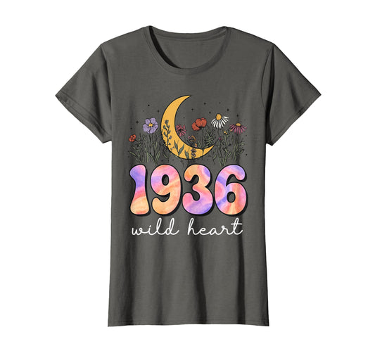 1936 Wild Heart 90Th Birthday Boho T-Shirt - Novelty Apparel for Adults - T-Shirt, Sweatshirt, Hoodie