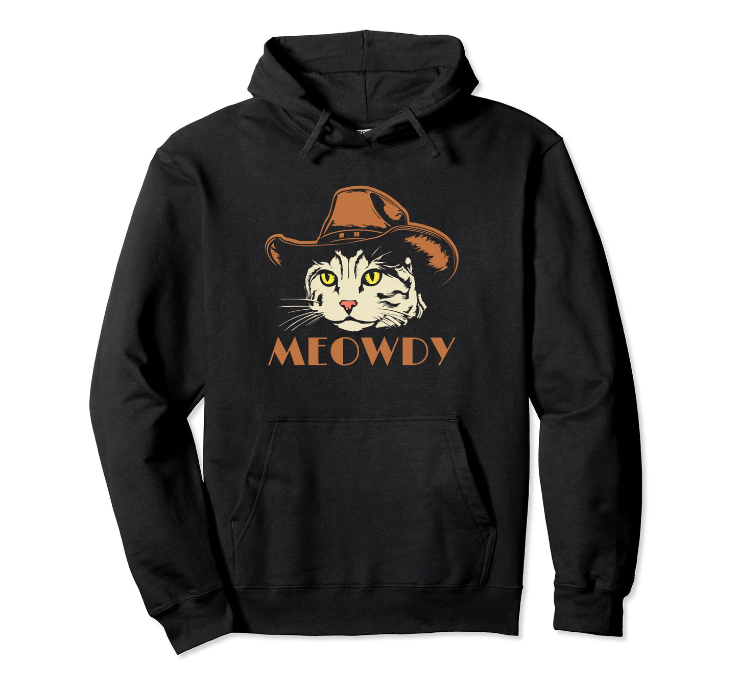 Meowdy Funny Country Music Cat Cowboy Hoodie - Unique Graphic Men Women - T-Shirt, Sweatshirt, Hoodie