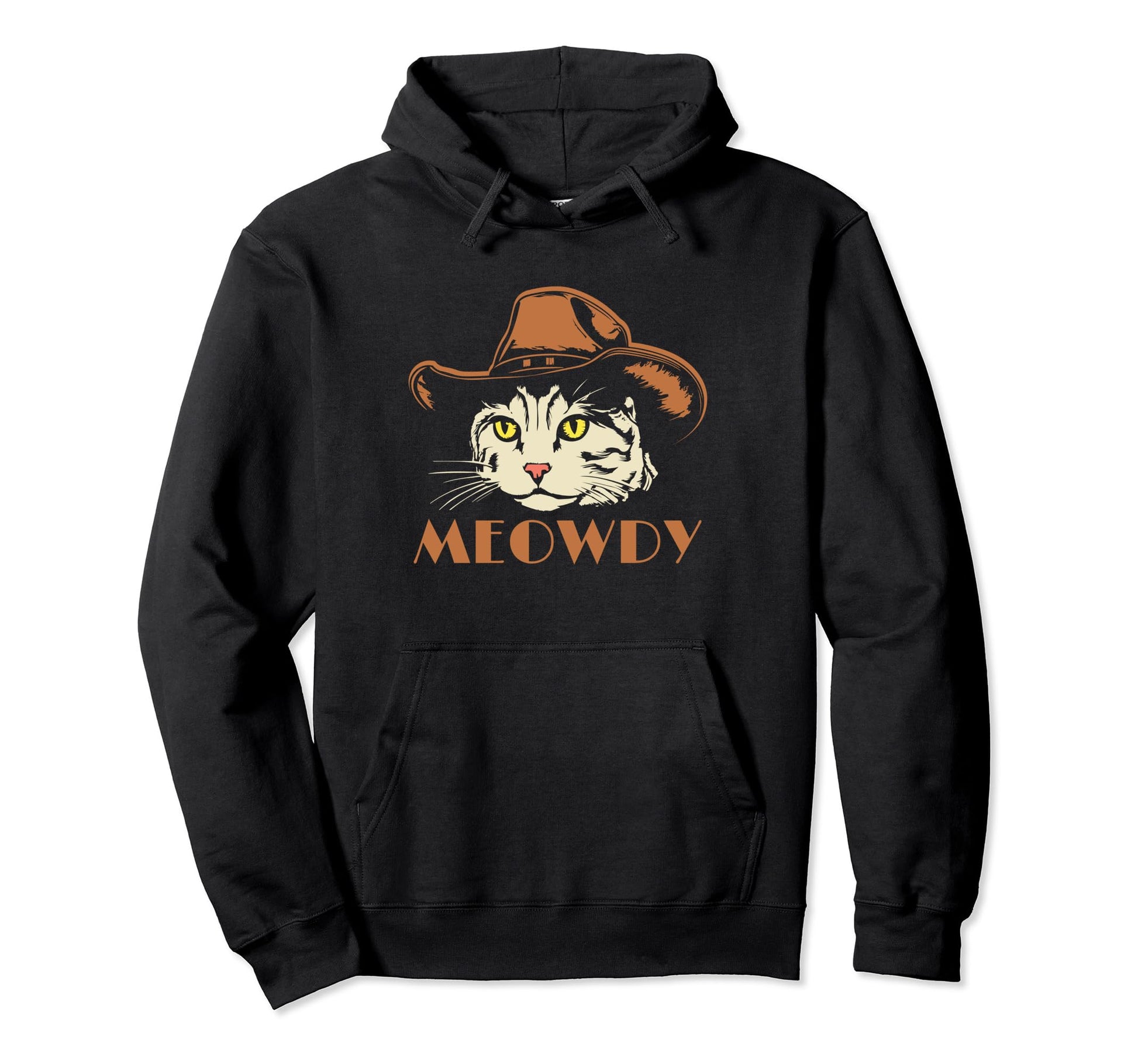 Meowdy Funny Country Music Cat Cowboy Hoodie - Unique Graphic Men Women - T-Shirt, Sweatshirt, Hoodie