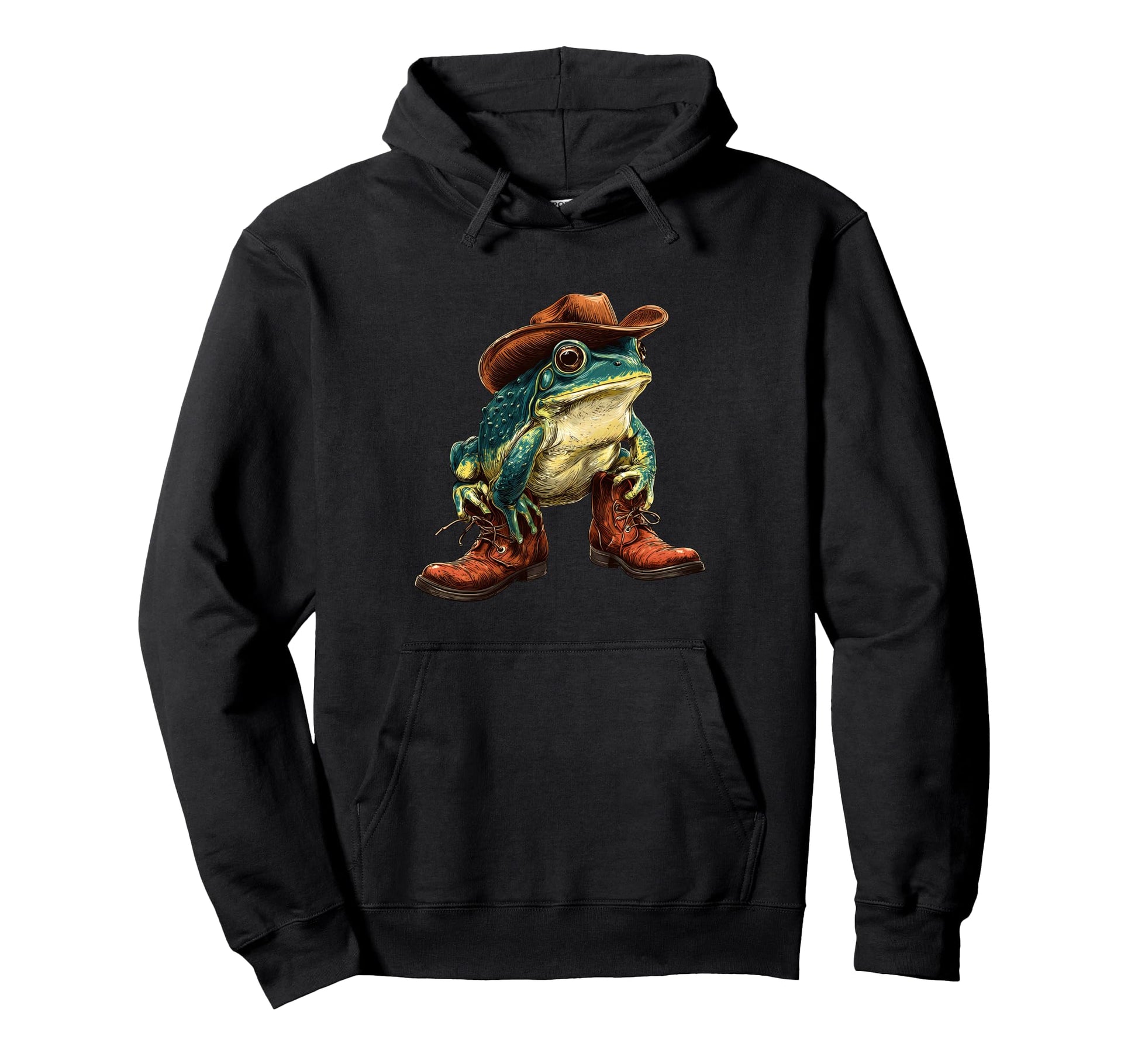 Frog Cowboy Rodeo Cowgirl Toad Hoodie - Minimalist Print for Adults - T-Shirt, Sweatshirt, Hoodie