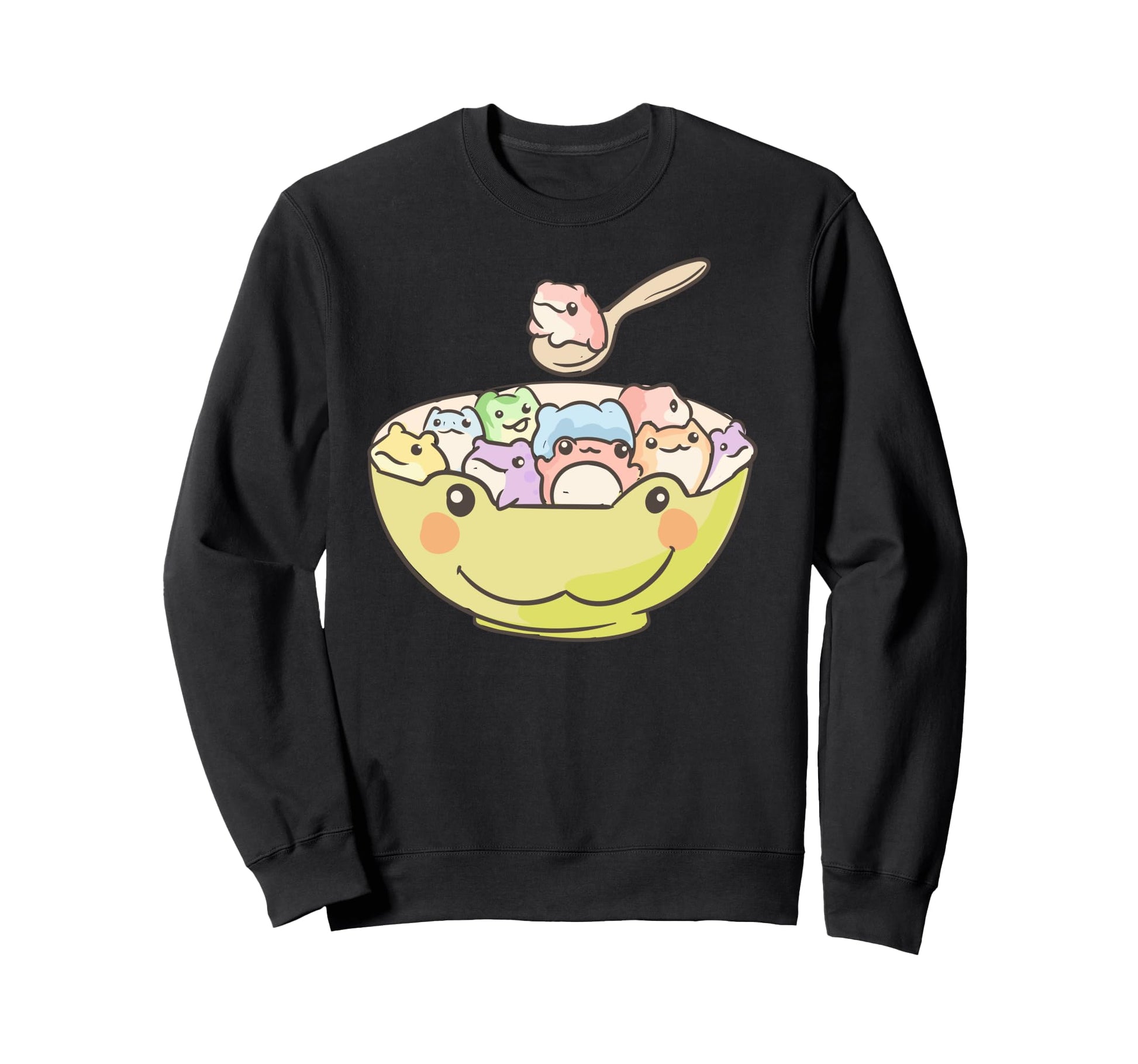 Kawaii Anime Frogs Frog Cereal Sweatshirt - Minimalist Print for Adults - T-Shirt, Sweatshirt, Hoodie