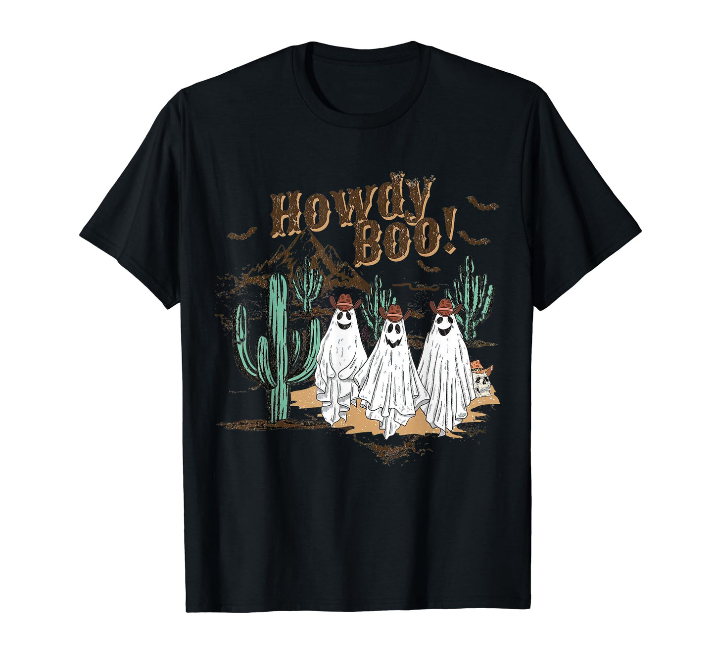 Halloween Howdy Boo Ghost Western Costume T-Shirt - Graphic Print Unisex - T-Shirt, Sweatshirt, Hoodie