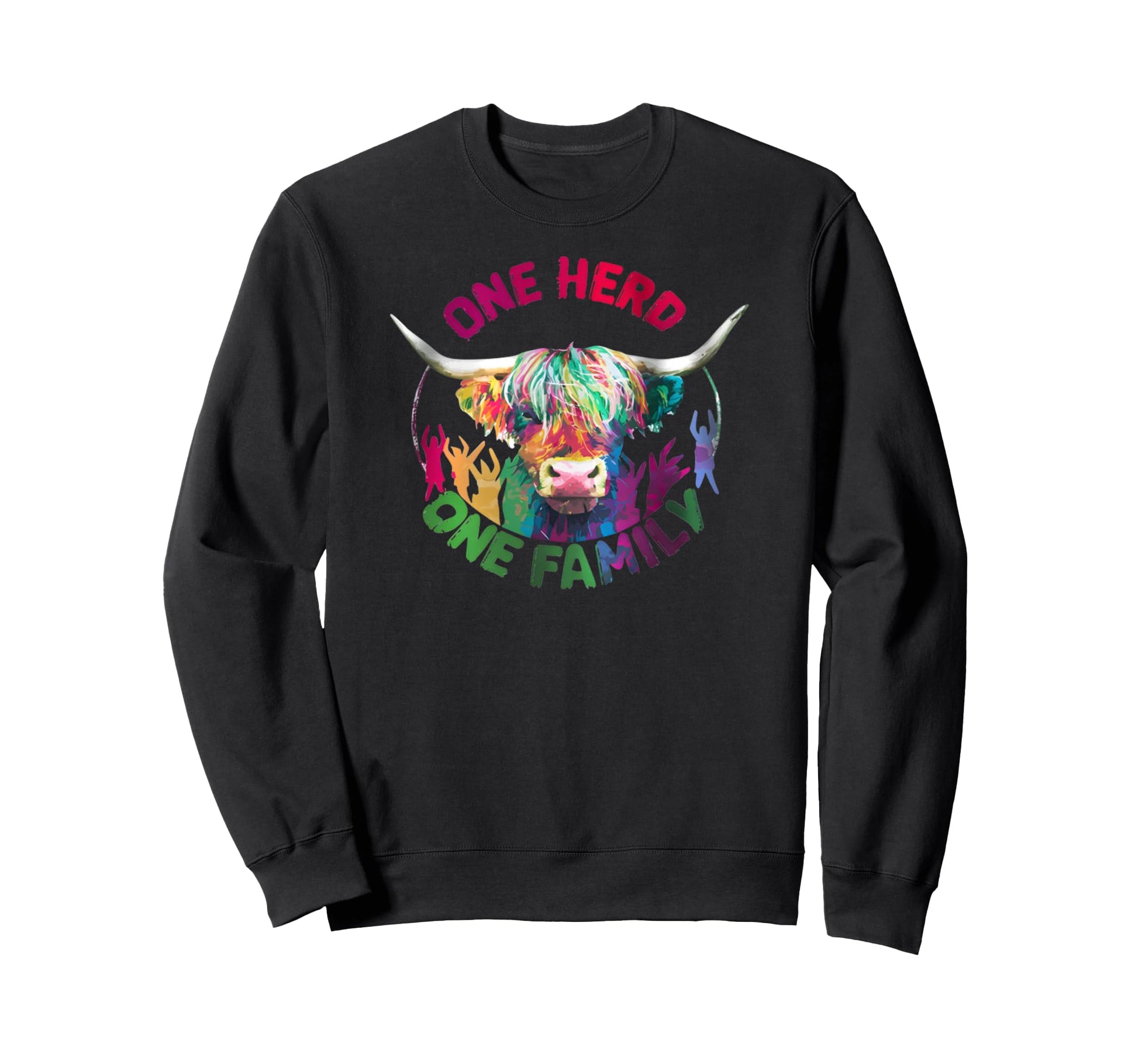 Funny Color One Herd One Family Sweatshirt - Custom Art Print for Adults - T-Shirt, Sweatshirt, Hoodie