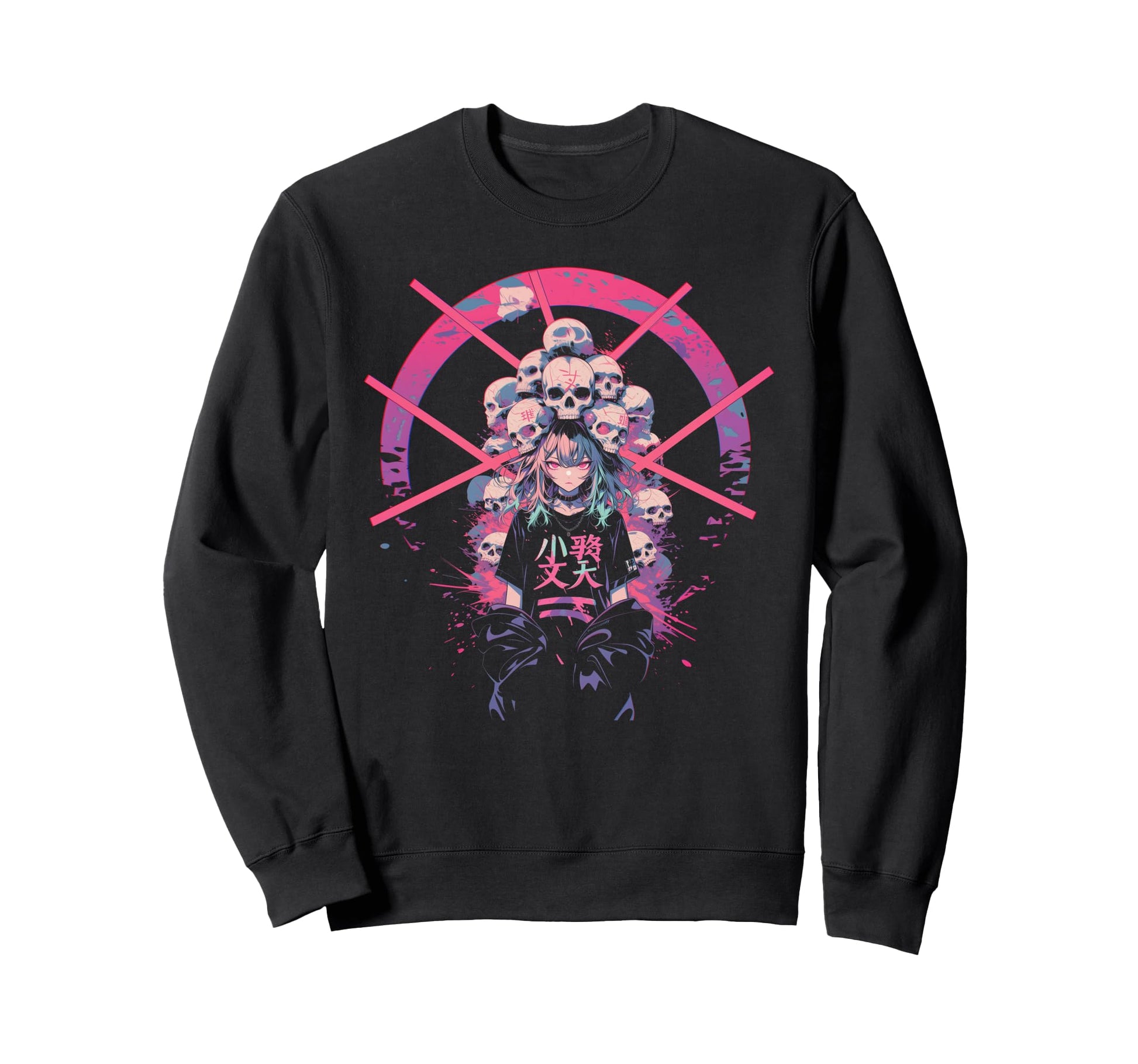 Goth Grunge Demon Anime Waifu Horror Sweatshirt - Novelty Apparel Unisex - T-Shirt, Sweatshirt, Hoodie