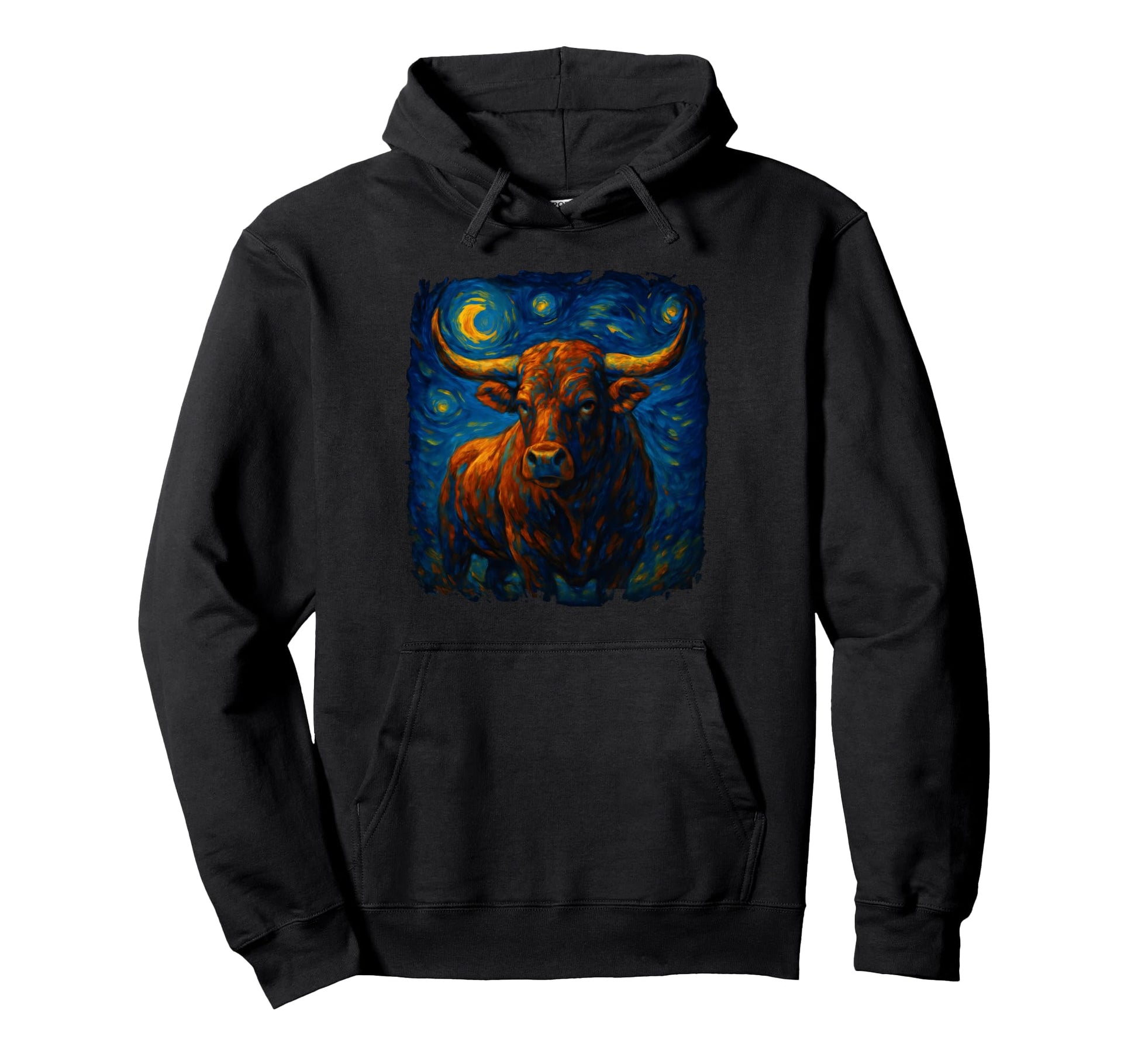 Bull Rodeo Distressed Cowboy Western Hoodie - Fun Novelty Design Unisex - T-Shirt, Sweatshirt, Hoodie