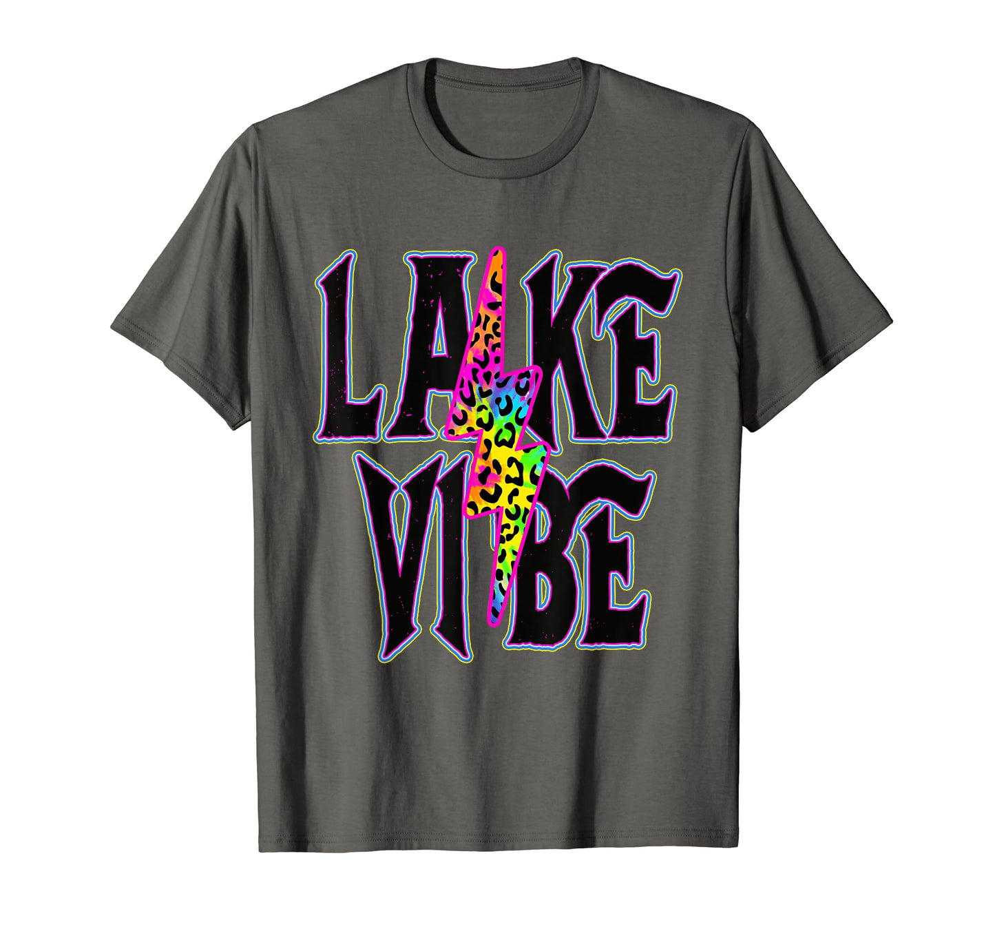 Lake Vibes Rock Roll Leopard Summer T-Shirt - Aesthetic Graphic for Adults - T-Shirt, Sweatshirt, Hoodie