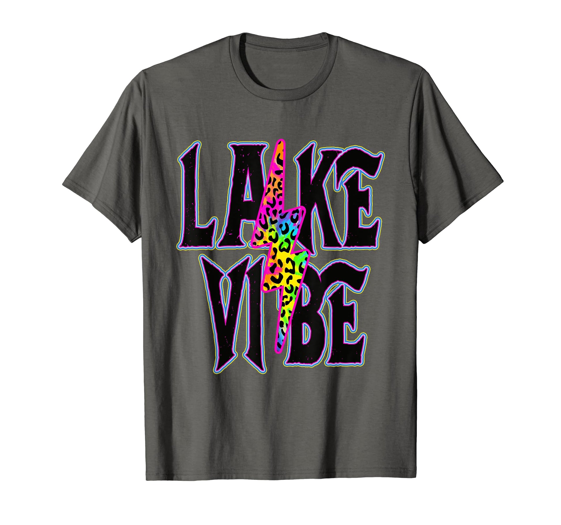 Lake Vibes Rock Roll Leopard Summer T-Shirt - Aesthetic Graphic for Adults - T-Shirt, Sweatshirt, Hoodie