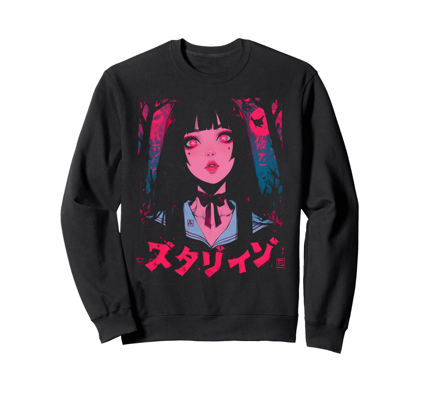 Goth Grunge Demon Anime Waifu Horror Sweatshirt - Streetwear Style Unisex - T-Shirt, Sweatshirt, Hoodie
