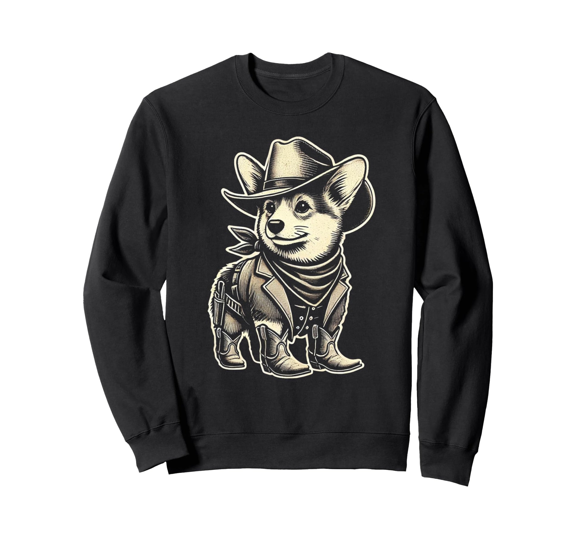 Corgi Cowboy Cowgirl Corgi Dog Sweatshirt - Minimalist Print Men Women - T-Shirt, Sweatshirt, Hoodie