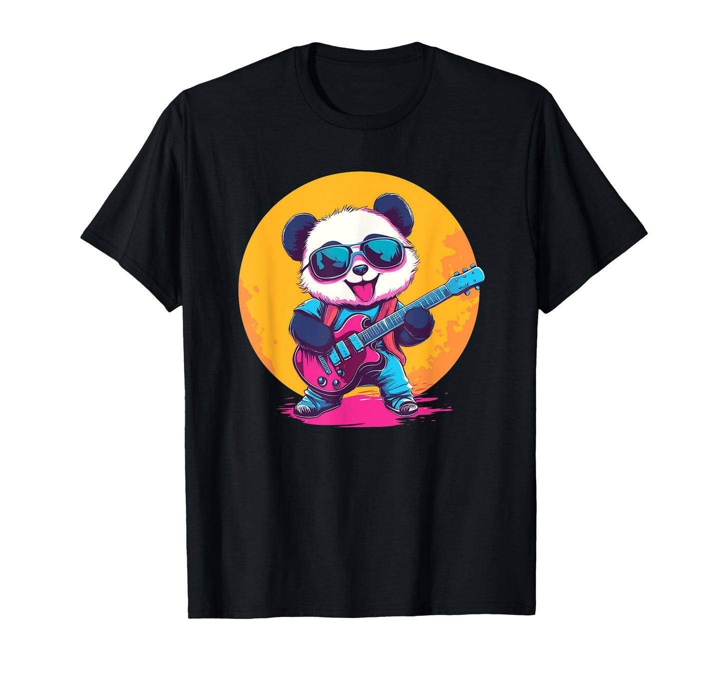 Panda Playing Guitar Vibes Rock T-Shirt - Graphic Print Unisex - T-Shirt, Sweatshirt, Hoodie
