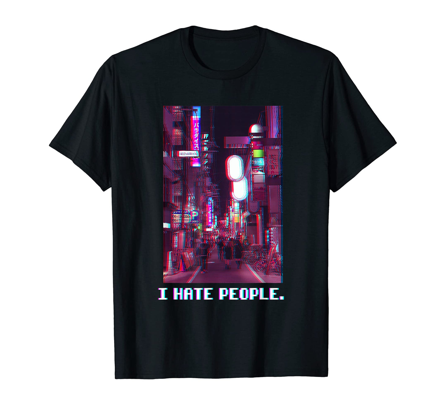 I Hate People Vaporwave Aesthetic T-Shirt - Unique Graphic Men Women - T-Shirt, Sweatshirt, Hoodie