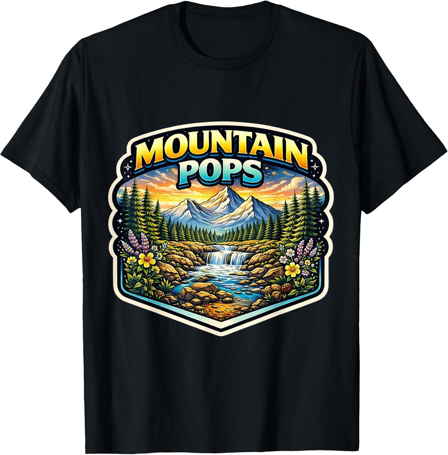 Mountain Pops Hiker Grandfather Grandpa Merch - Adult & Kids T-Shirts, Sweatshirts & Hoodies apparel design preview 1