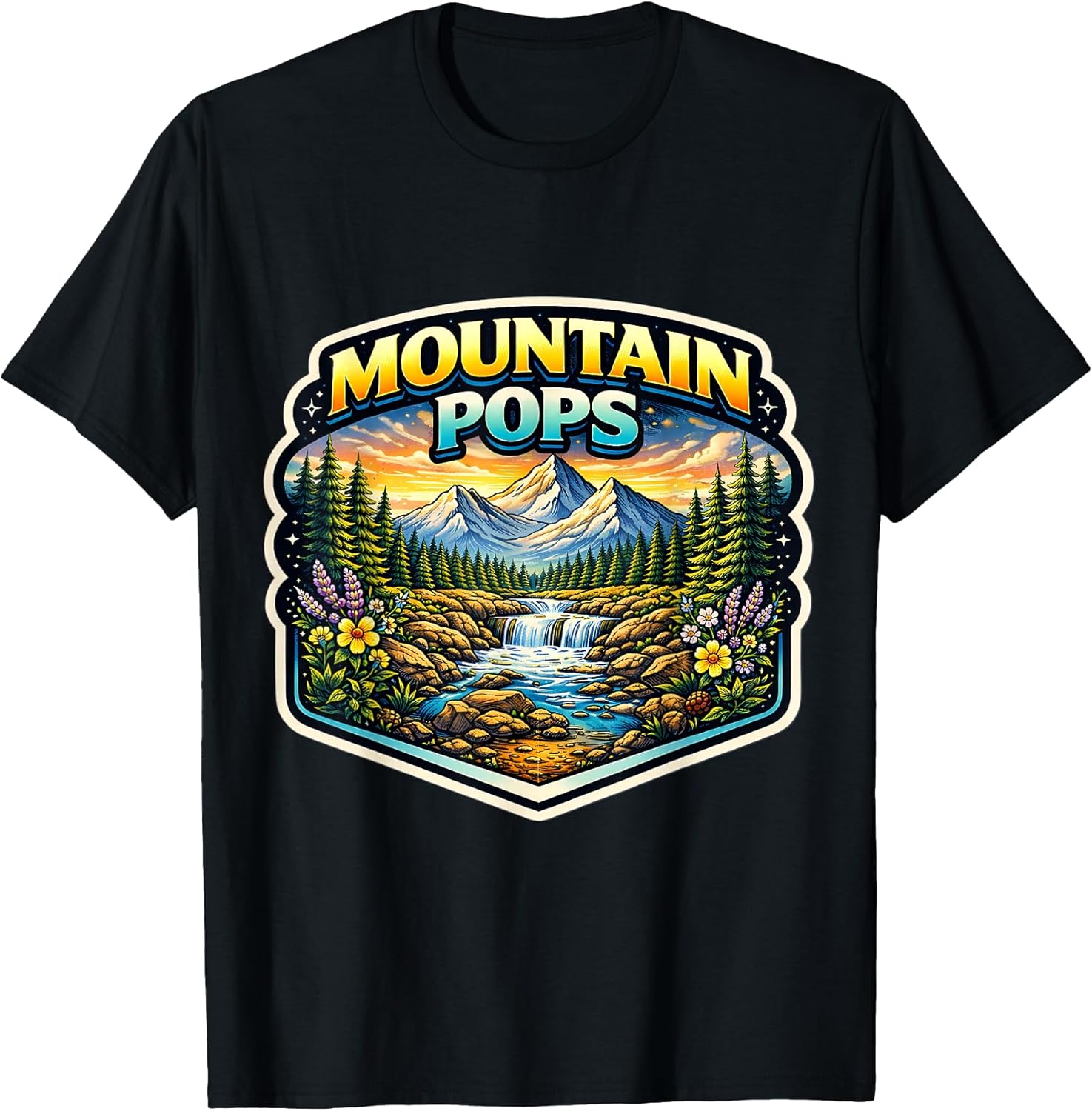 Mountain Pops Hiker Grandfather Grandpa Merch - Adult & Kids T-Shirts, Sweatshirts & Hoodies apparel design preview 1