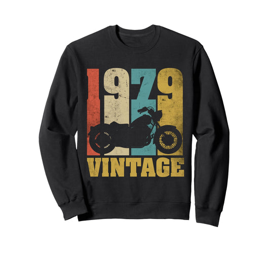 47Th Birthday Biker 47 Years 1979 Sweatshirt - Aesthetic Graphic Men Women - T-Shirt, Sweatshirt, Hoodie